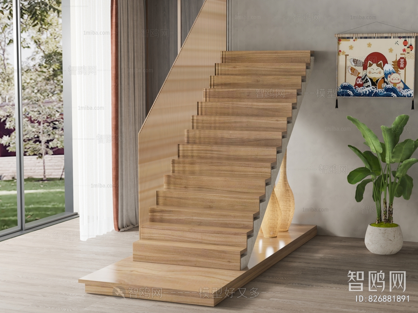 Wabi-sabi Style Stair Balustrade/elevator