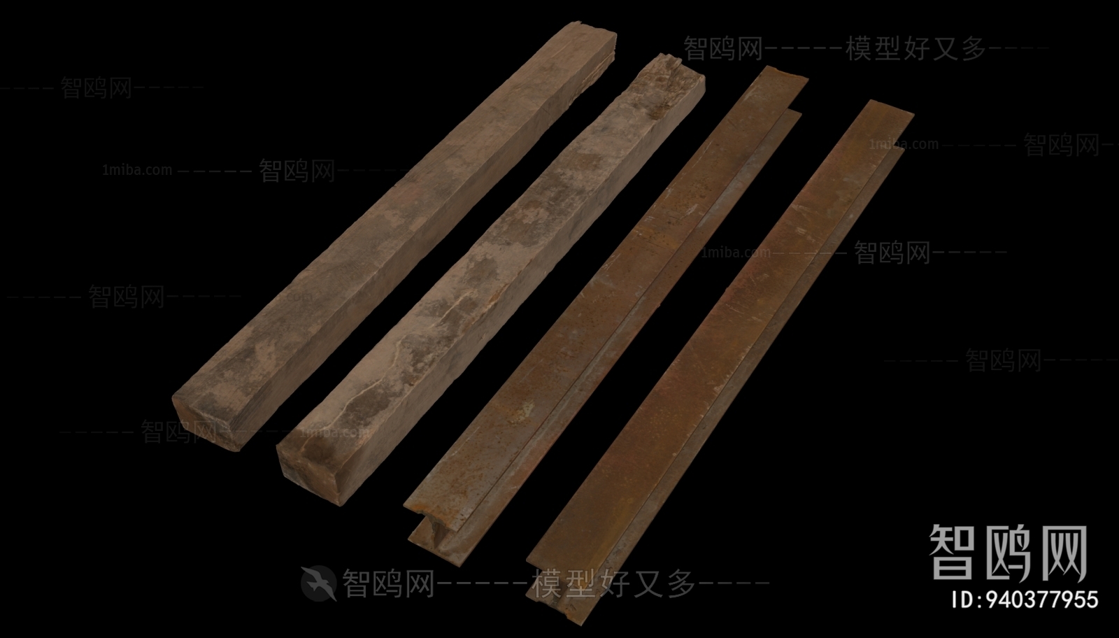现代木头 木梁 铁梁