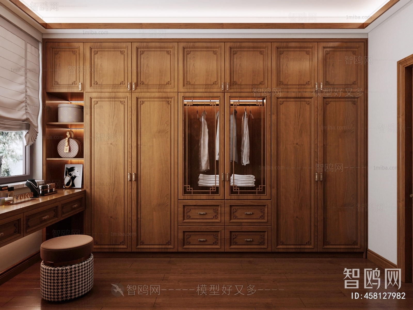 Chinese Style Clothes Storage Area