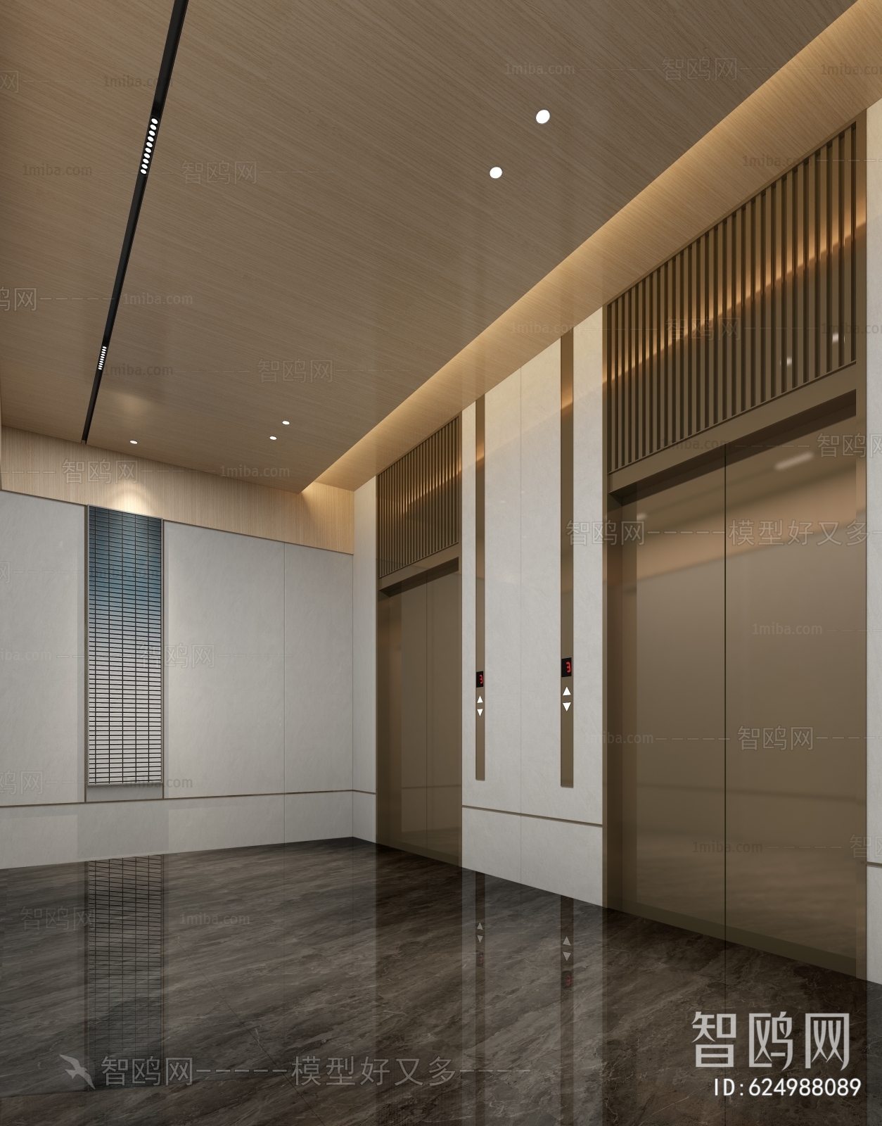 Modern Office Elevator Hall