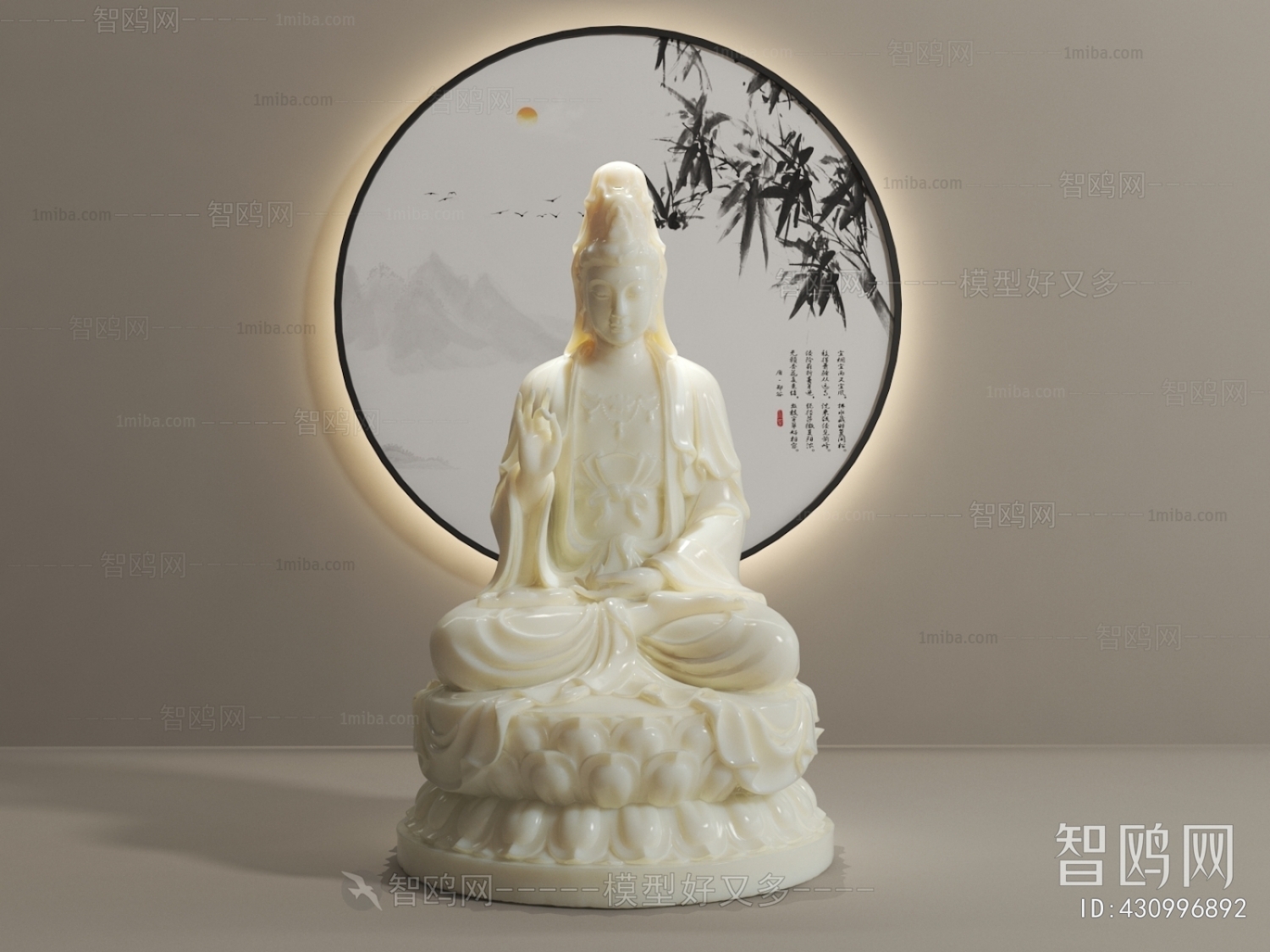 新中式观音像雕塑
