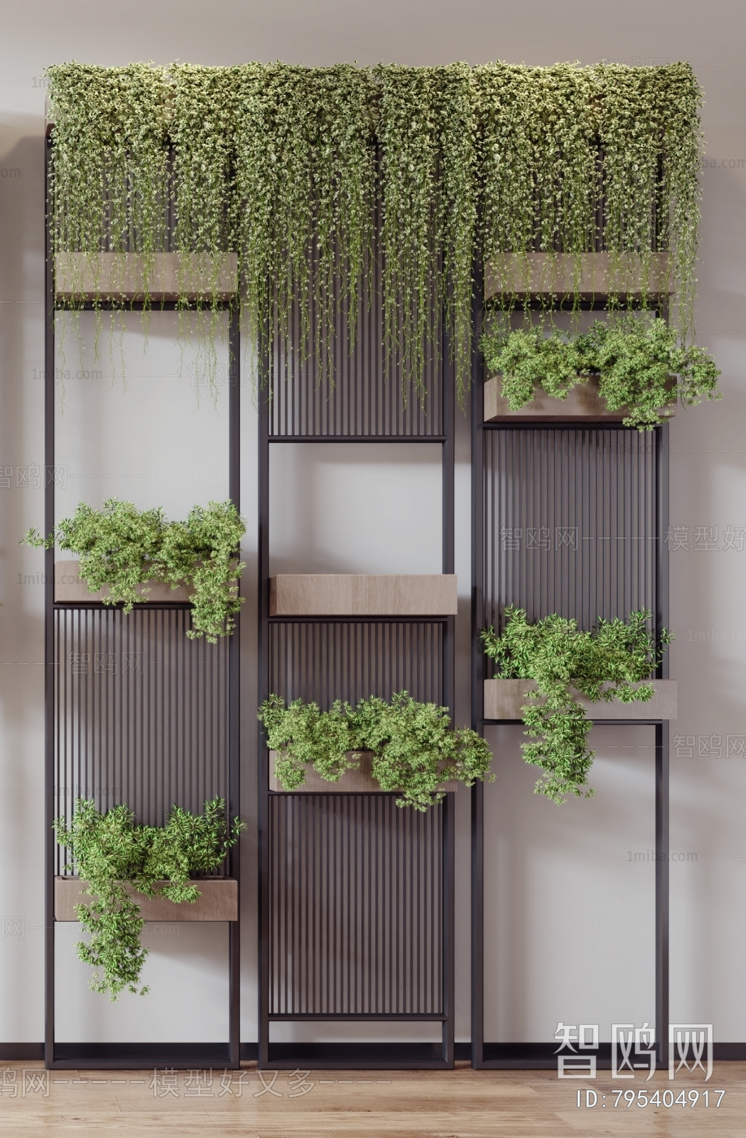 现代花架植物墙