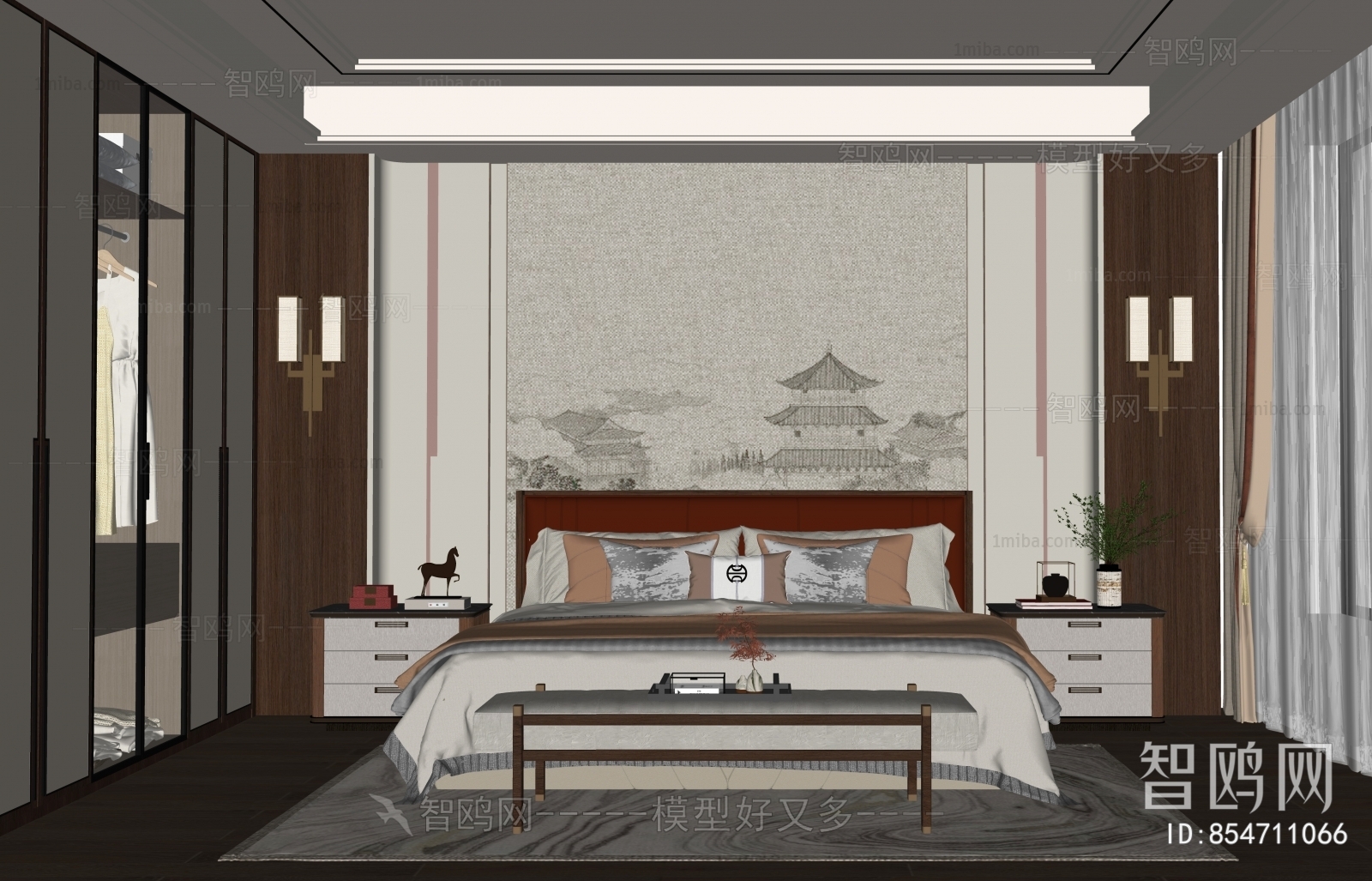 New Chinese Style Bedroom