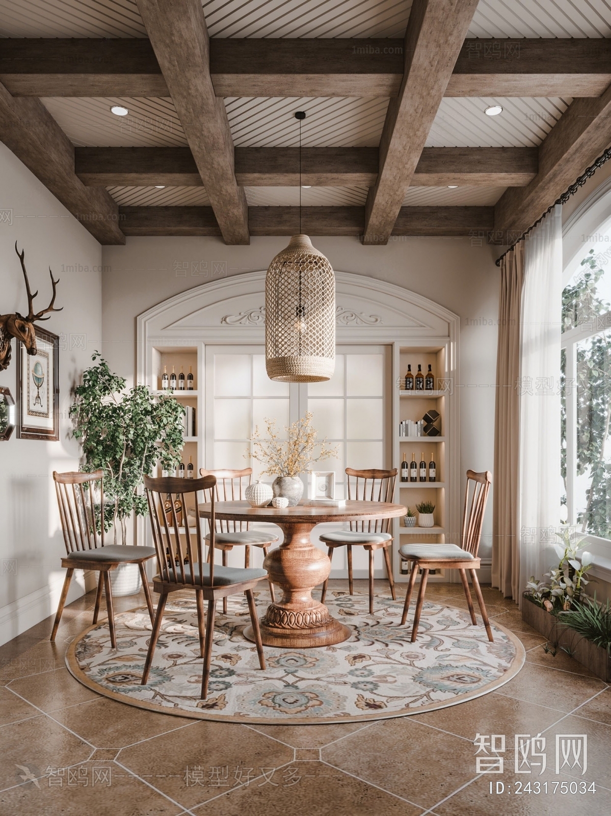 French Style Retro Style Dining Room