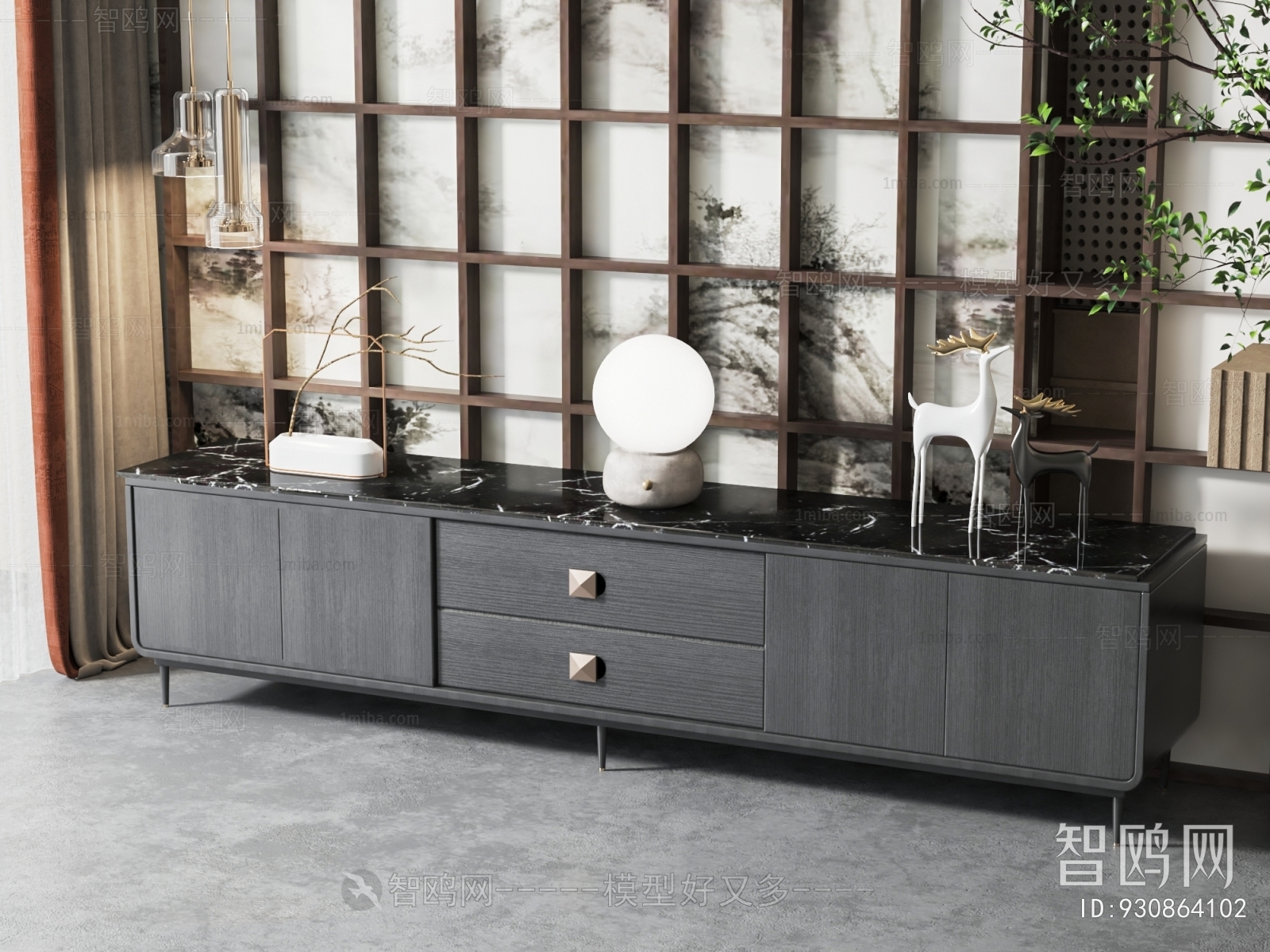 New Chinese Style TV Cabinet