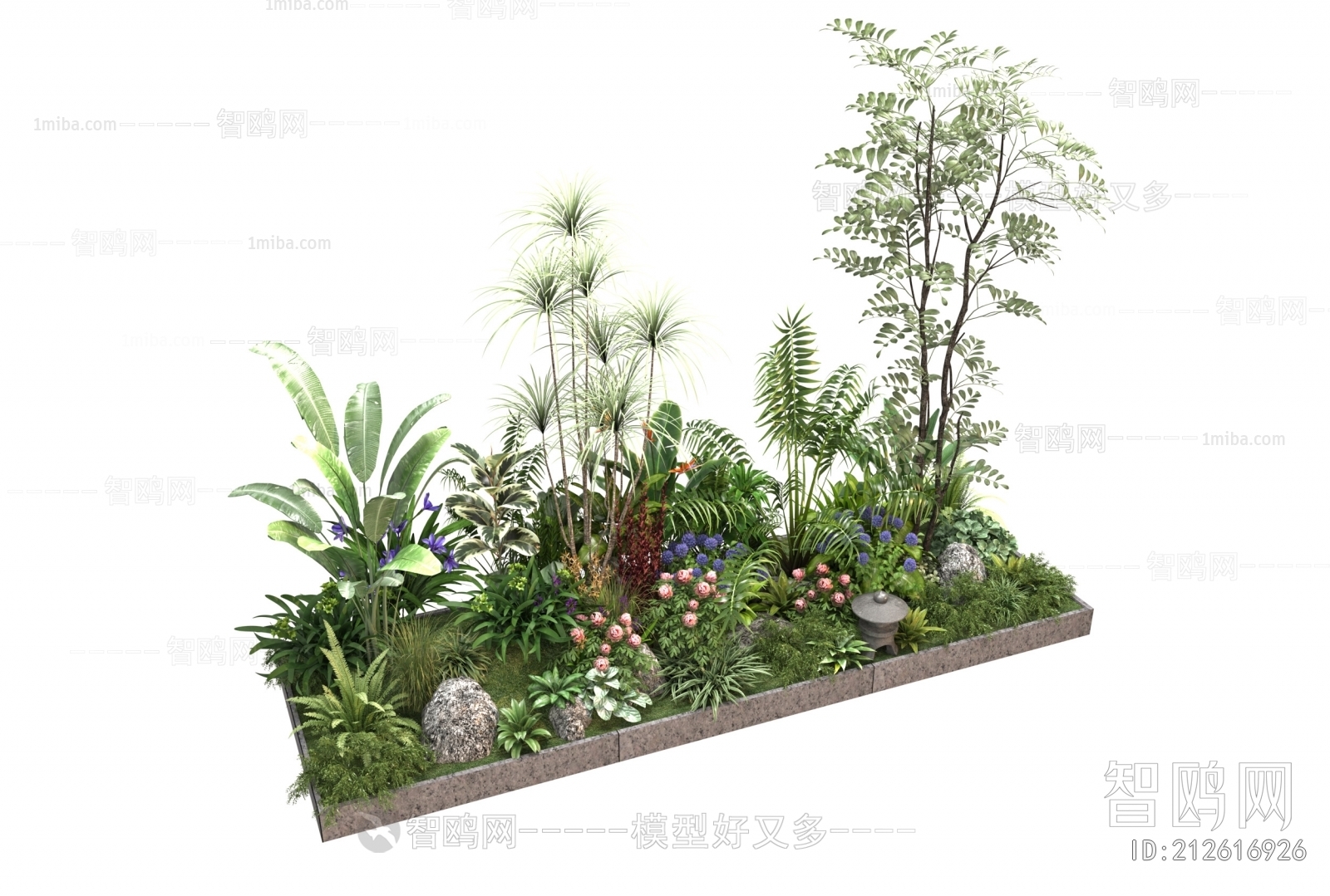 现代花坛 植物堆