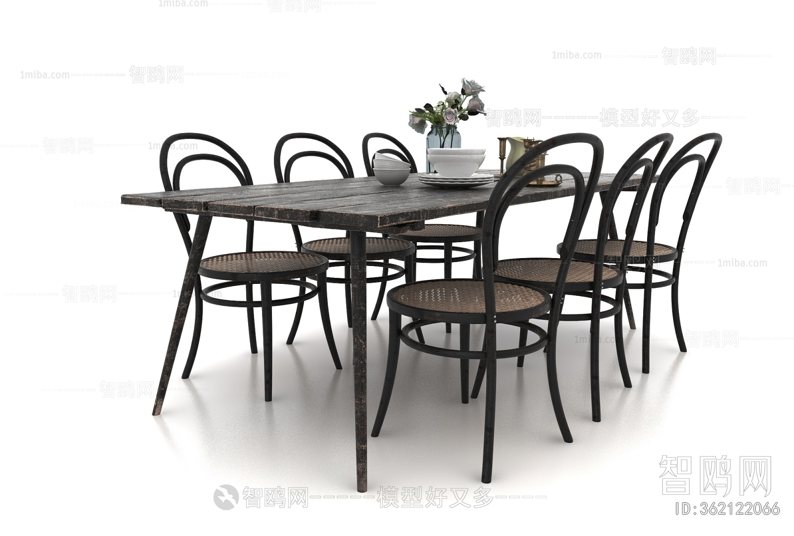 Wabi-sabi Style Dining Table And Chairs