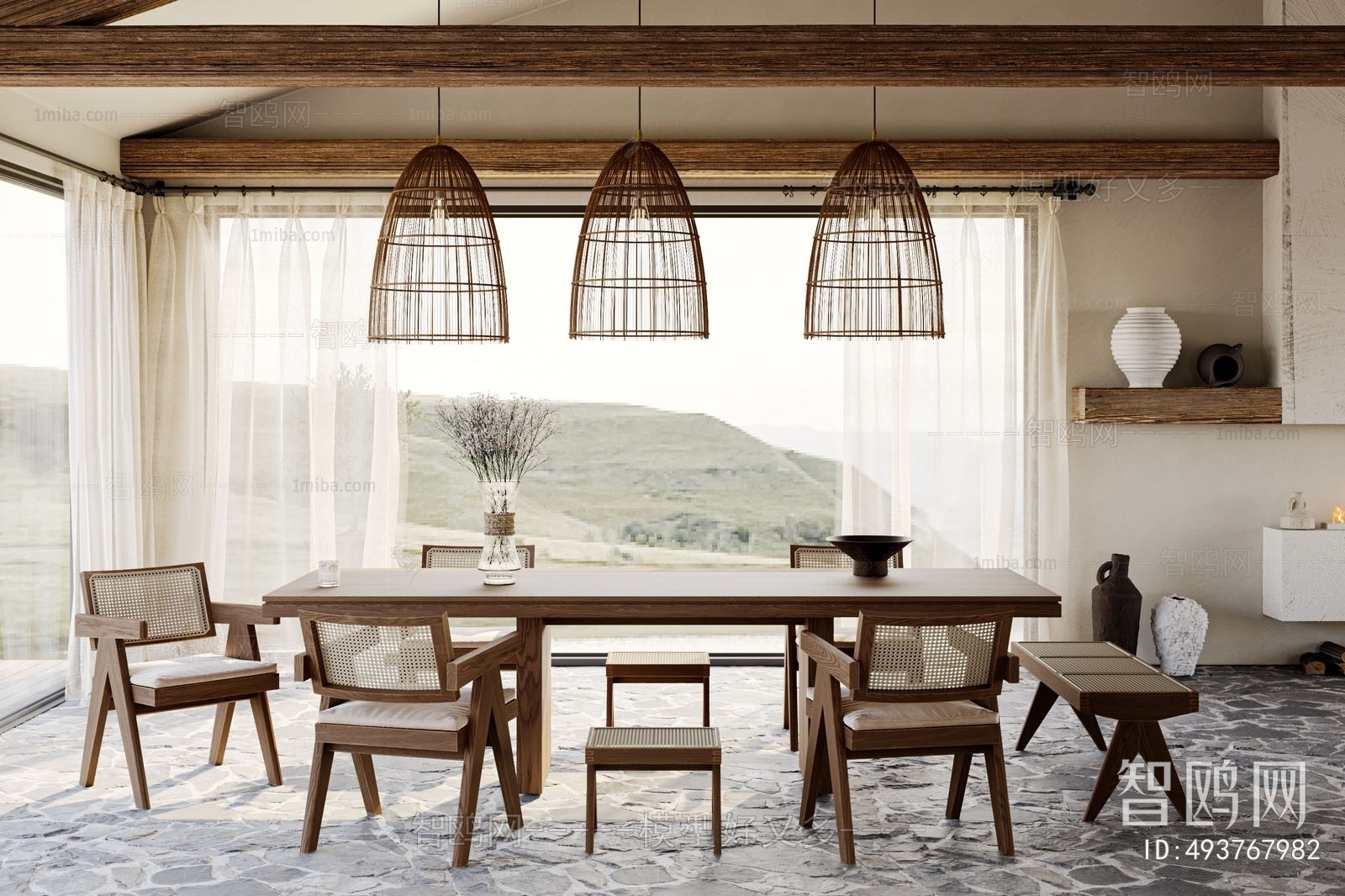 Wabi-sabi Style Dining Room