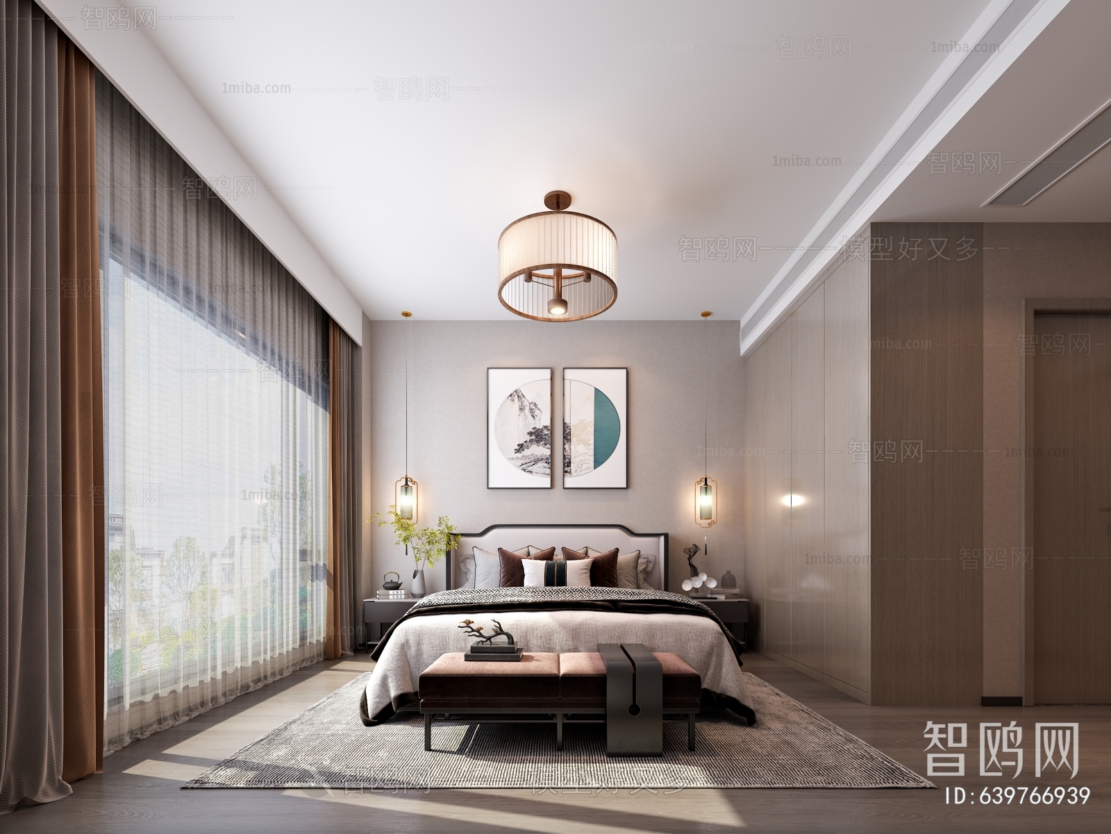 New Chinese Style Bedroom