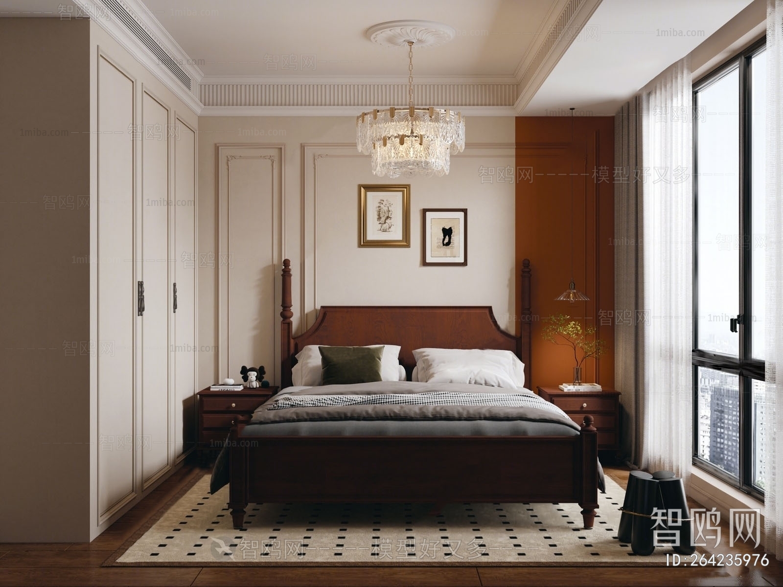 French Style Retro Style Bedroom