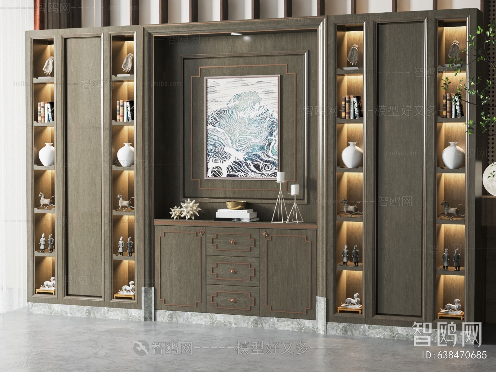 New Chinese Style Decorative Cabinet