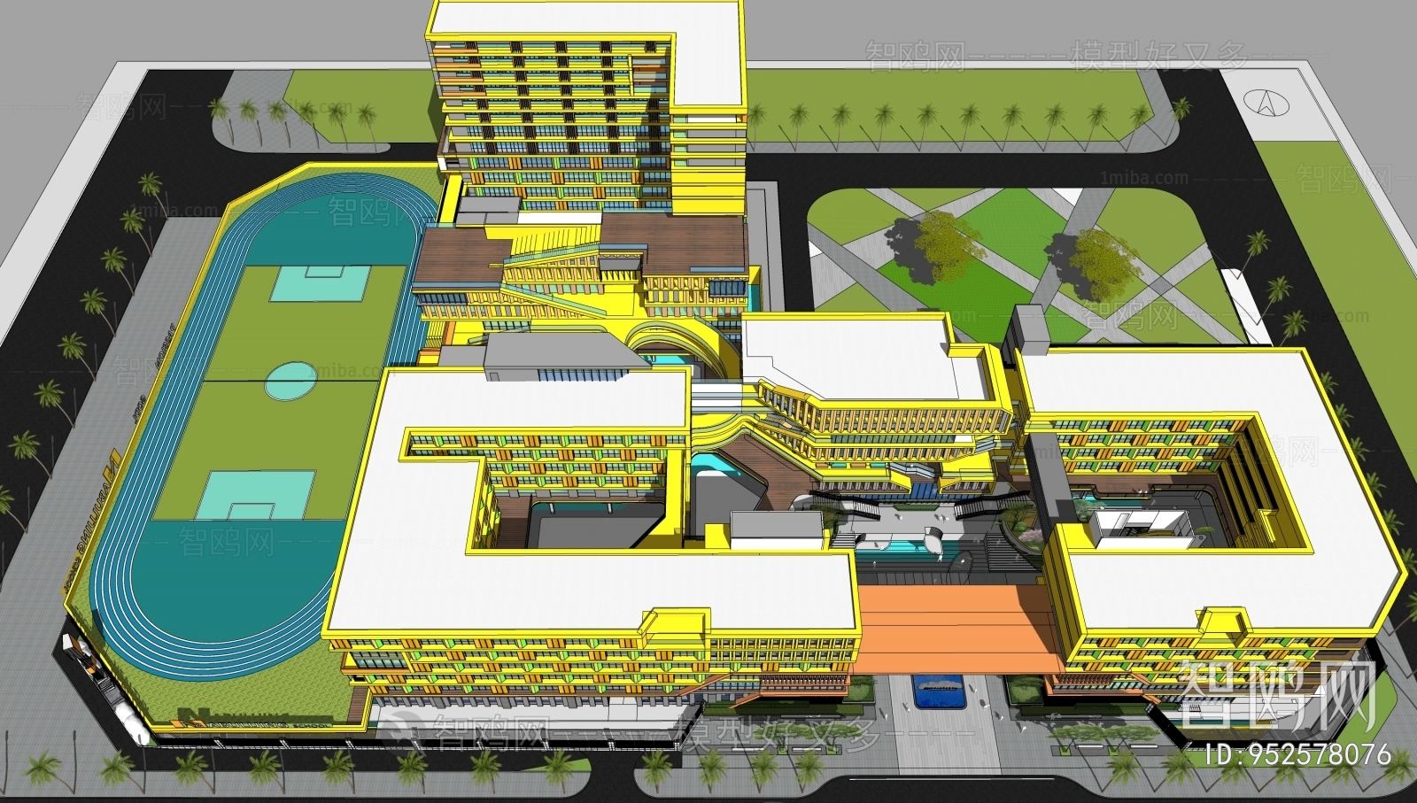 Modern Architectural Bird's-eye View Planning