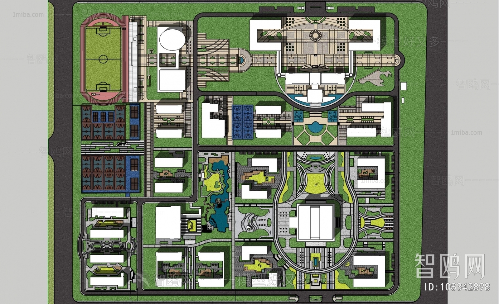 Modern Architectural Bird's-eye View Planning