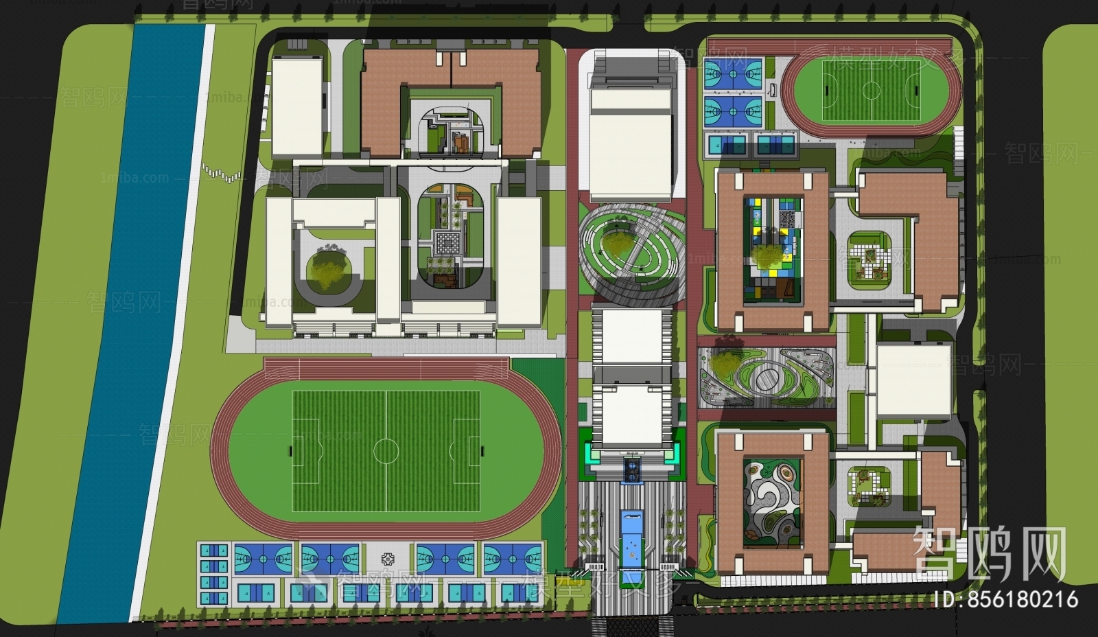 Modern Architectural Bird's-eye View Planning