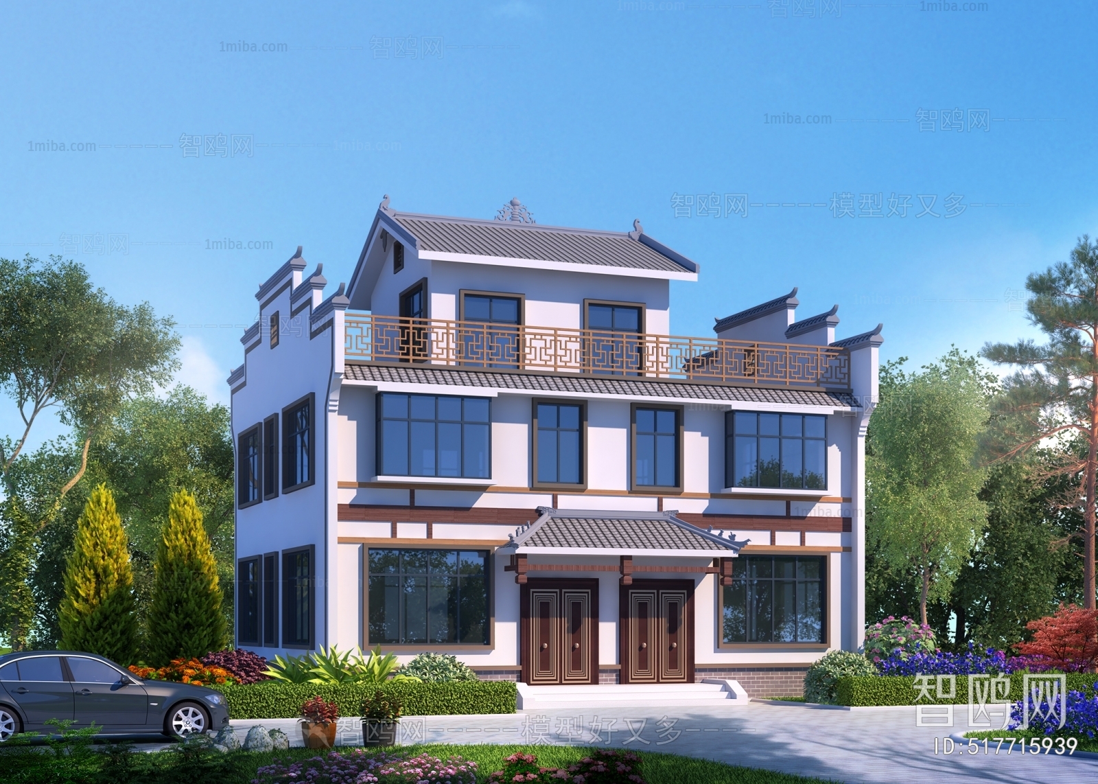 New Chinese Style Villa Appearance