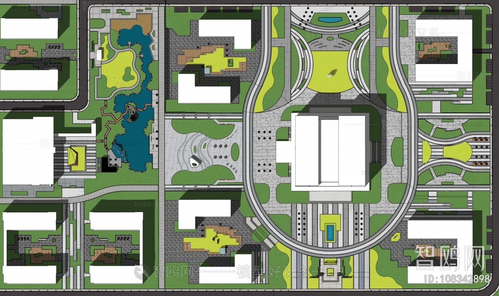 Modern Architectural Bird's-eye View Planning