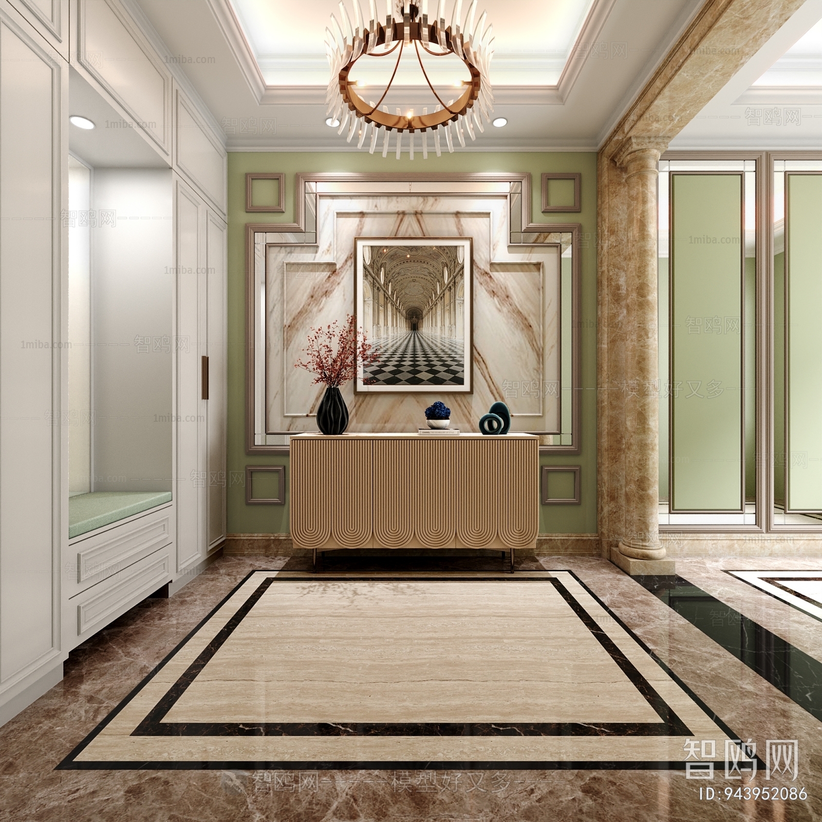 Simple European Style Hallway