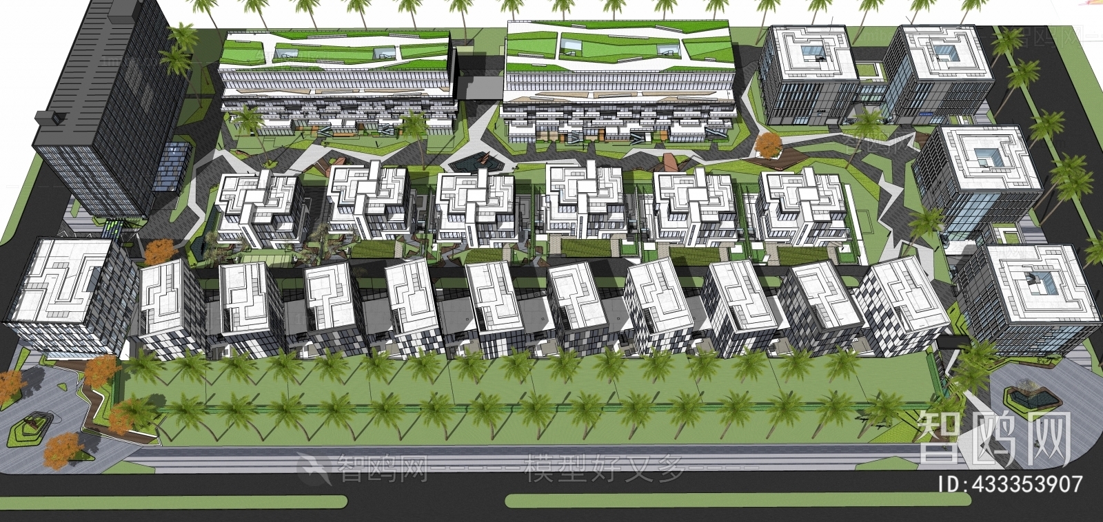 Modern Architectural Bird's-eye View Planning