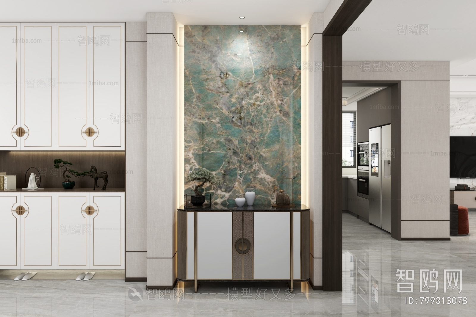 New Chinese Style Entrance Cabinet