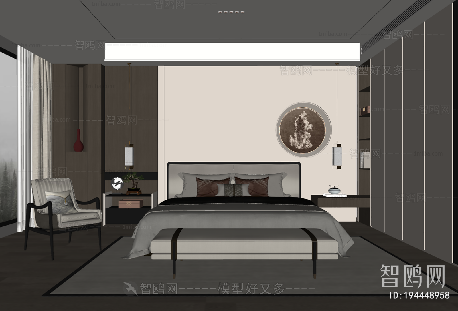 New Chinese Style Bedroom