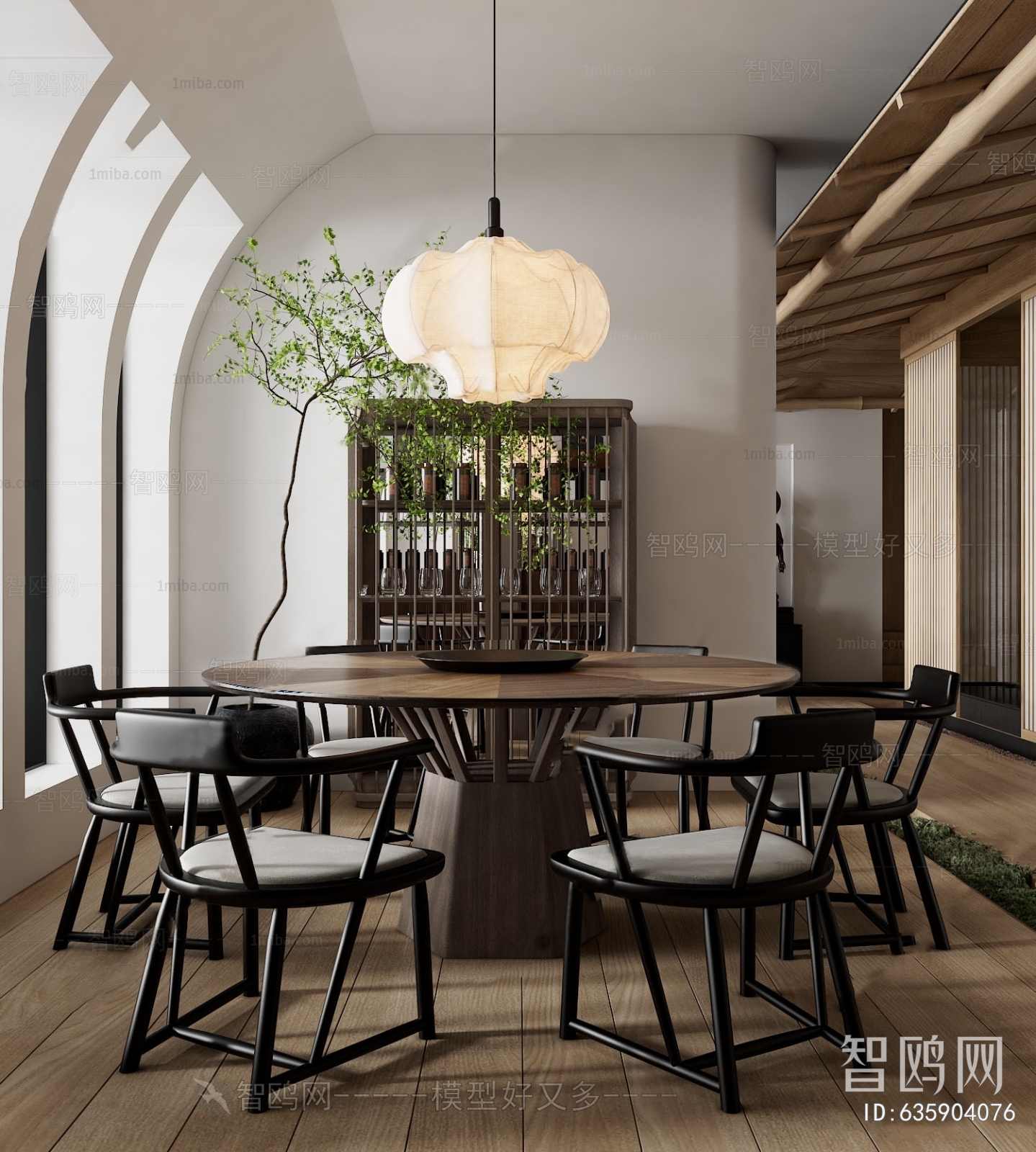 New Chinese Style Wabi-sabi Style Dining Room