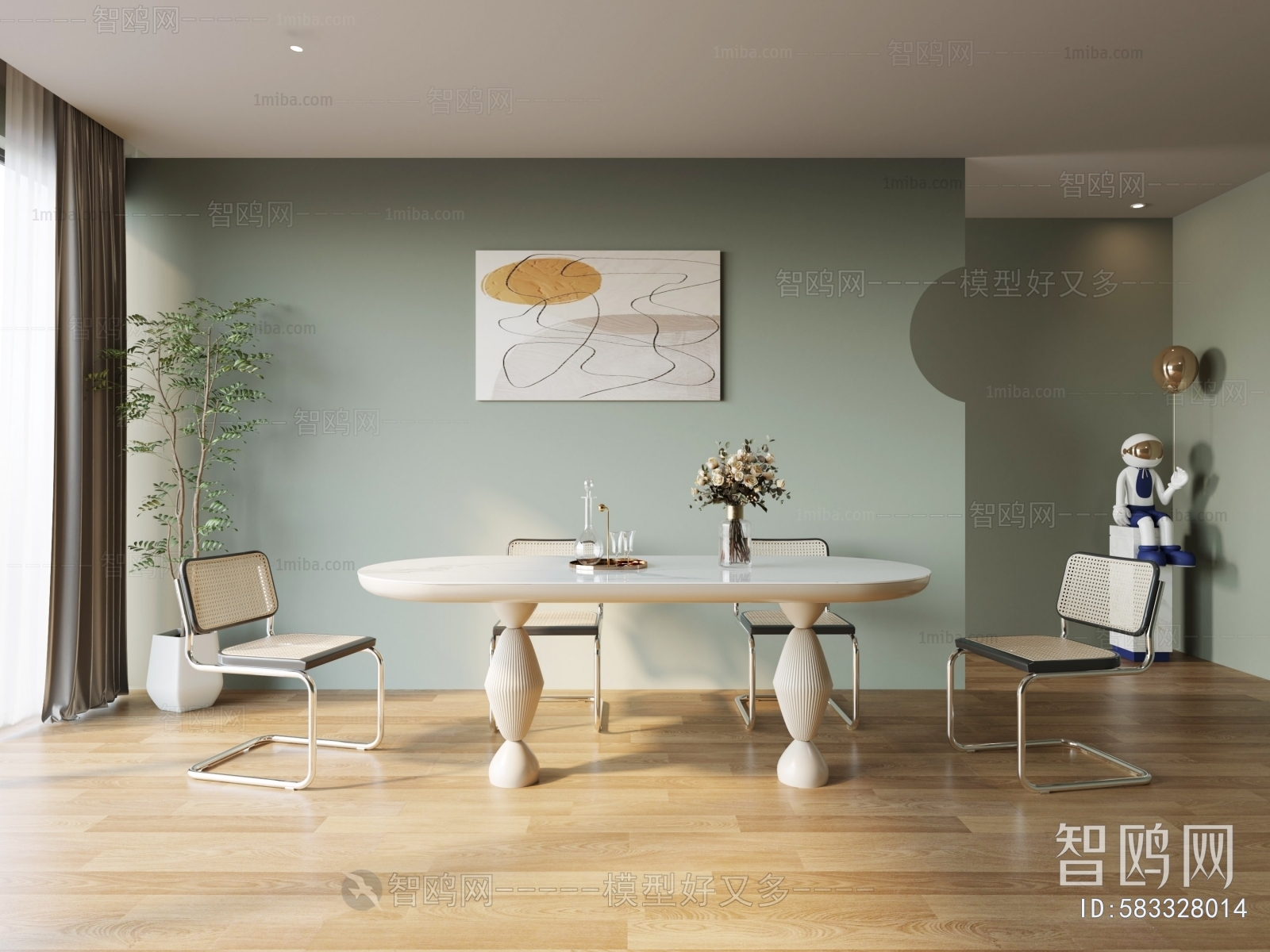 Modern French Style Dining Table And Chairs