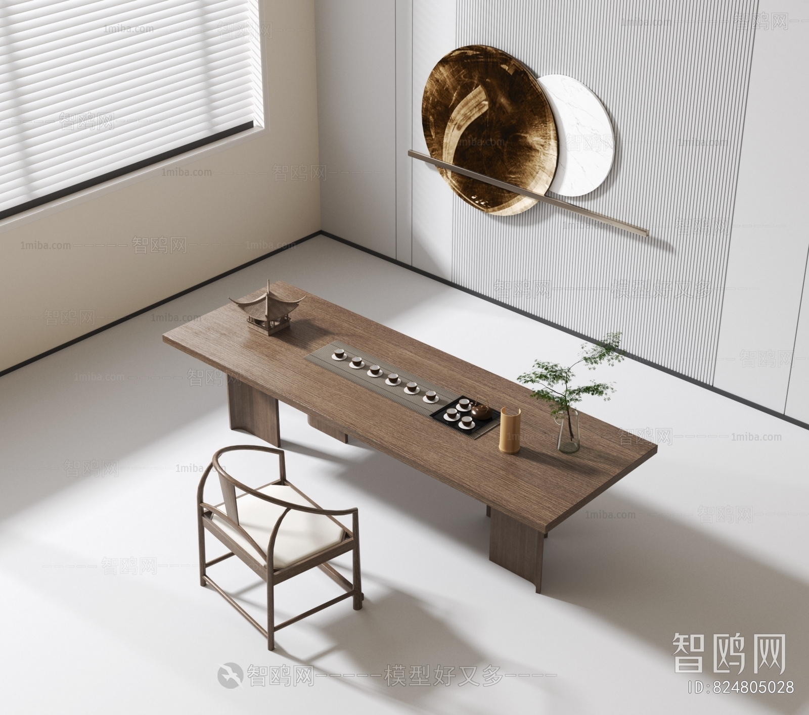现代新中式茶桌椅
