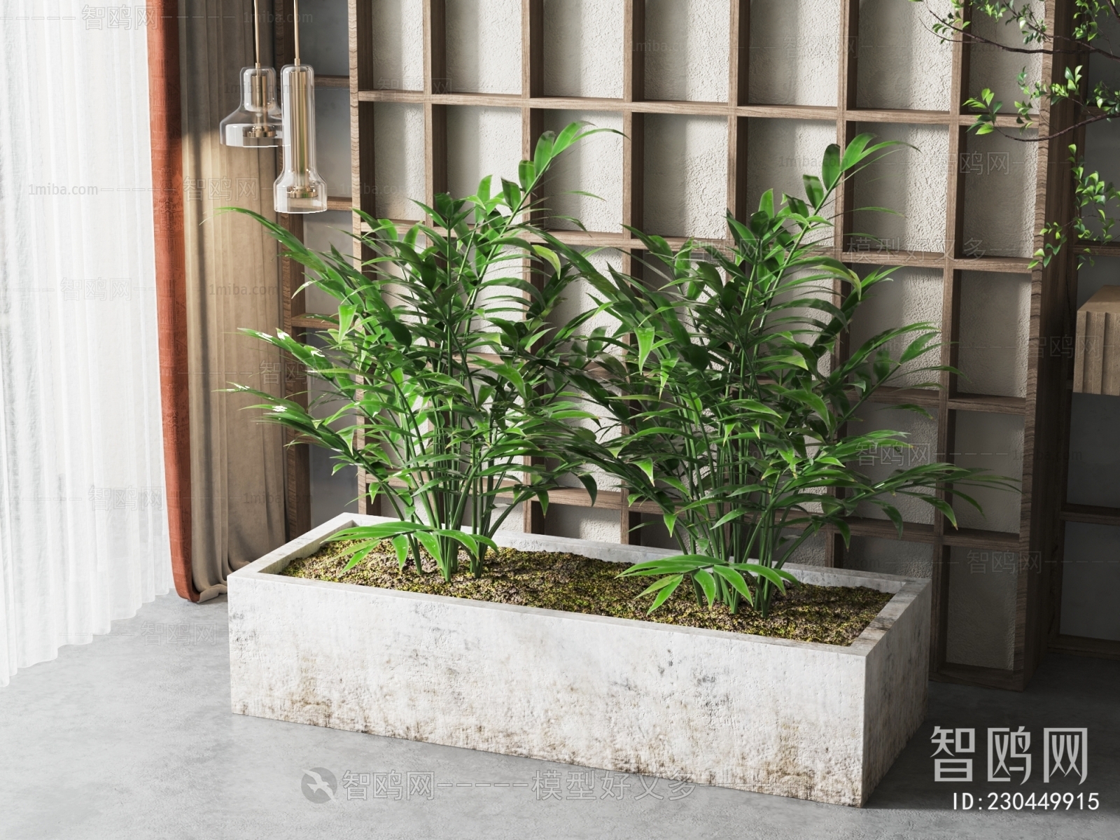 Modern Potted Green Plant