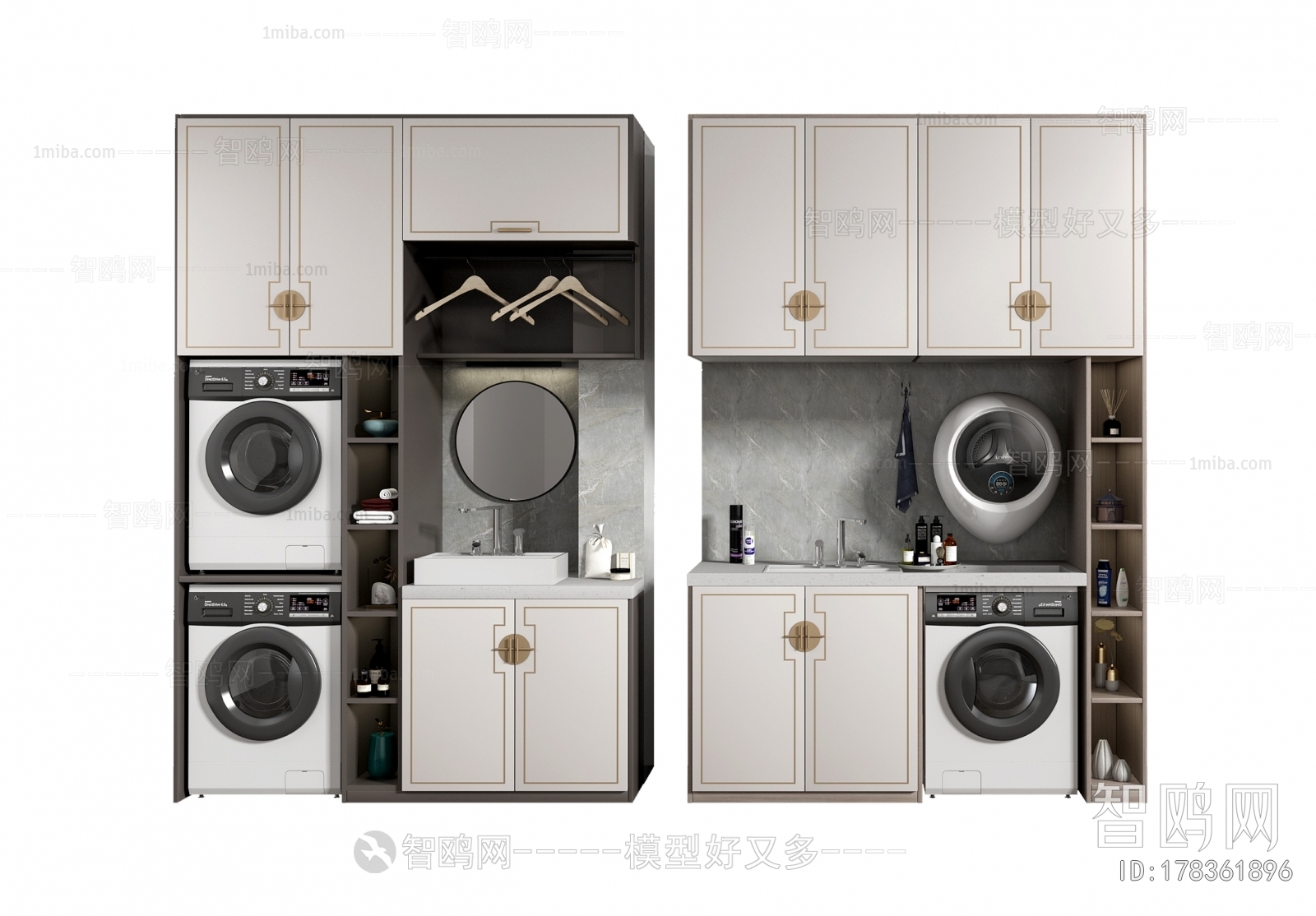 New Chinese Style Laundry Cabinet