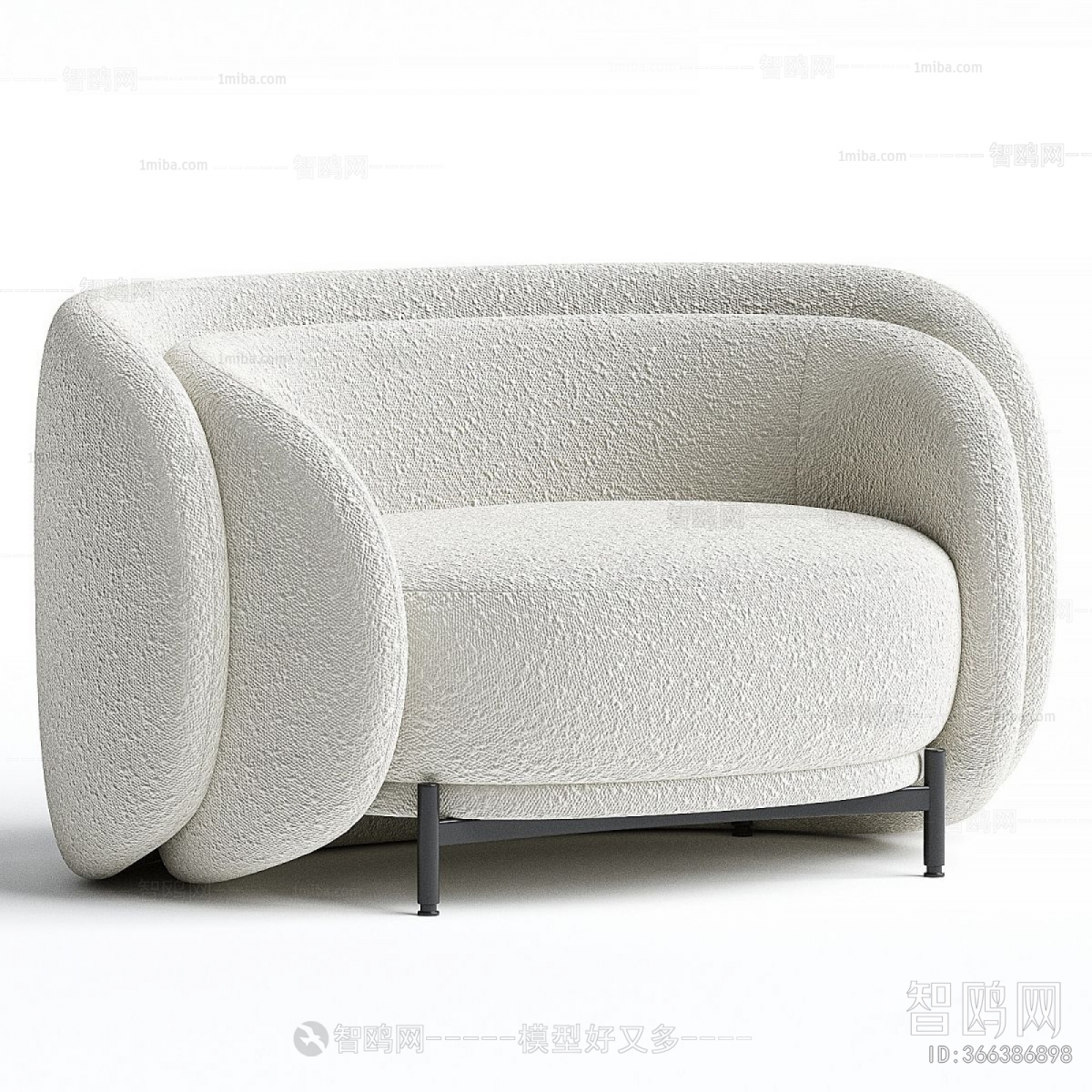 Modern Wabi-sabi Style Single Sofa