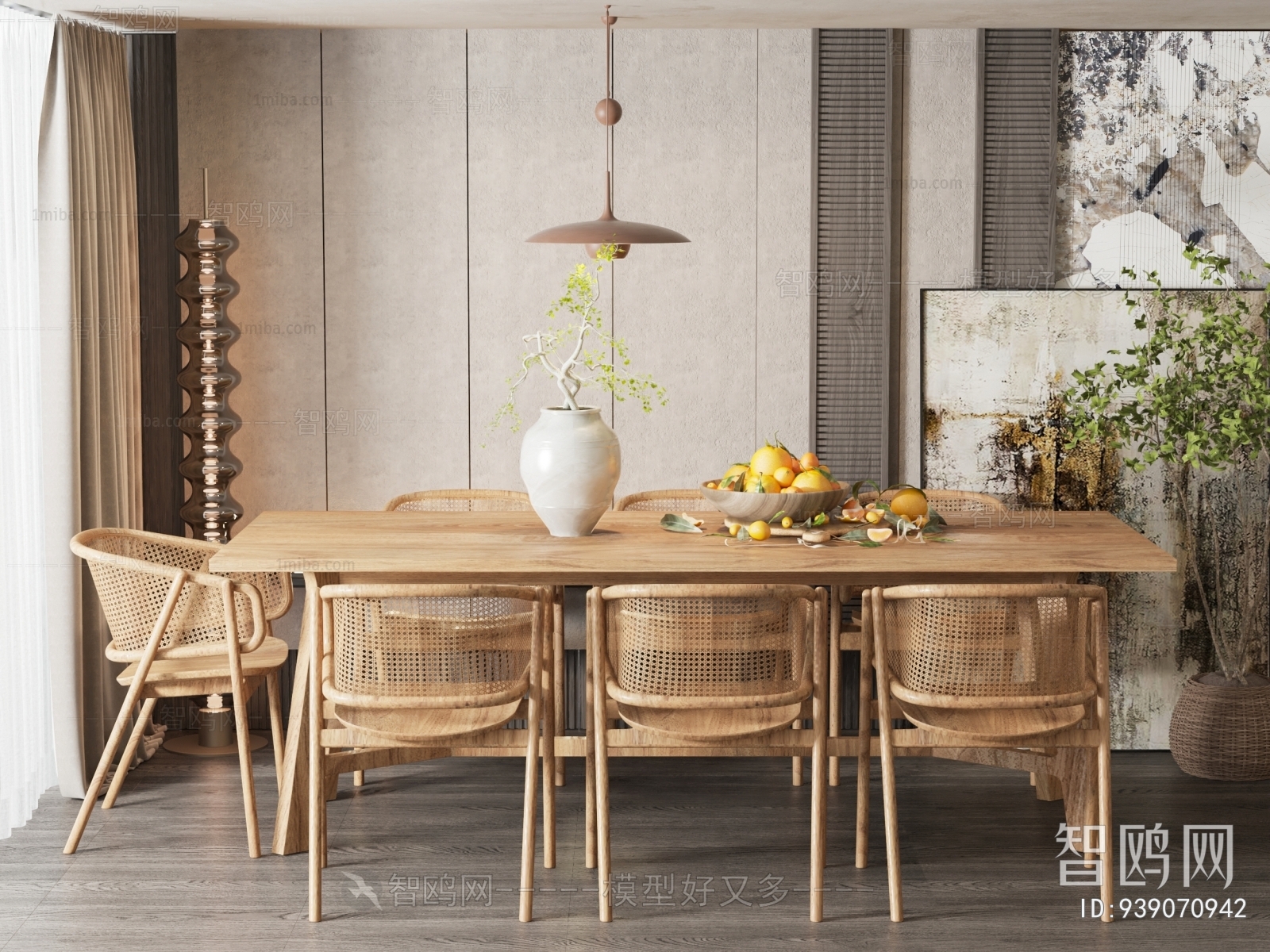 Modern Wabi-sabi Style Dining Table And Chairs