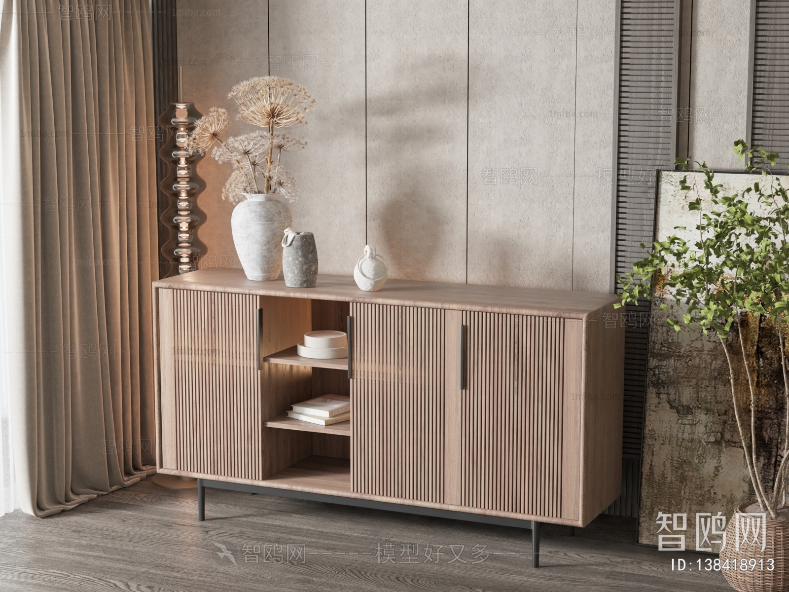 Modern Wabi-sabi Style Side Cabinet/Entrance Cabinet