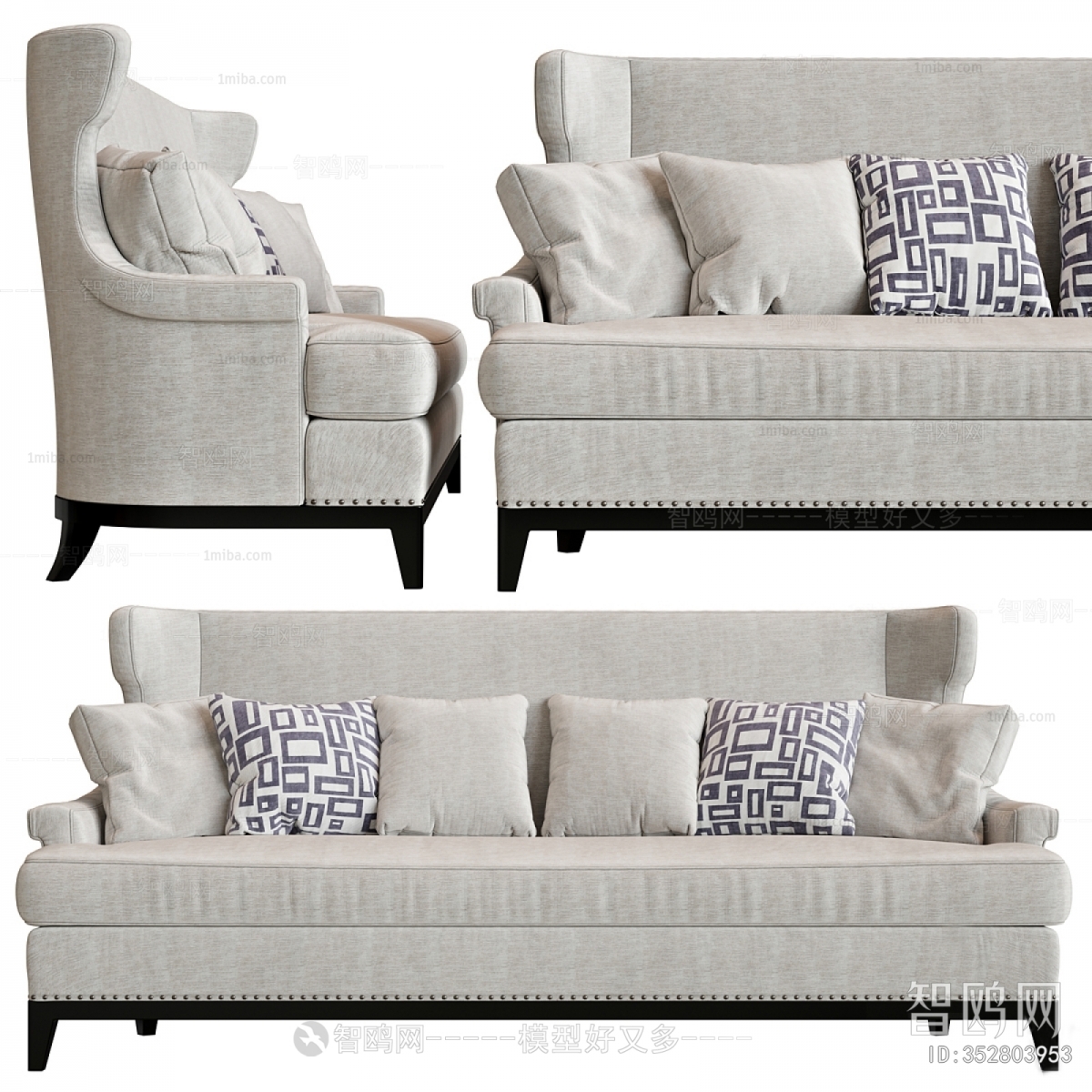 American Style Three-seat Sofa