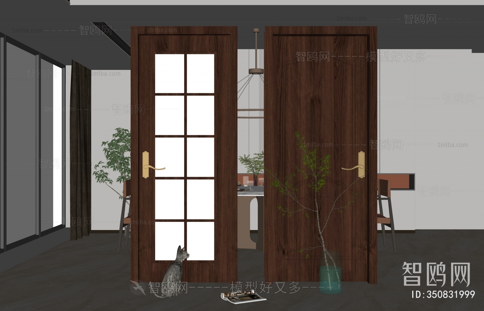 Simple European Style Solid Wood Door