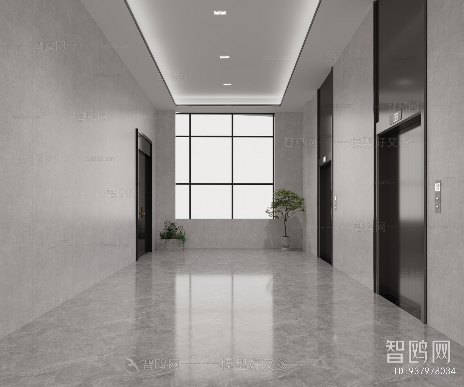 Modern Office Elevator Hall