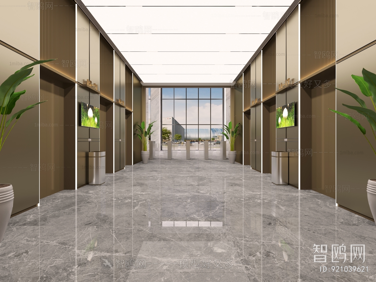 Modern Office Elevator Hall