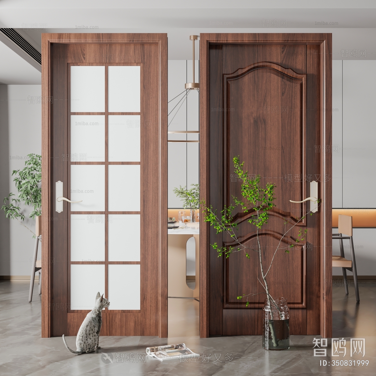 Simple European Style Solid Wood Door