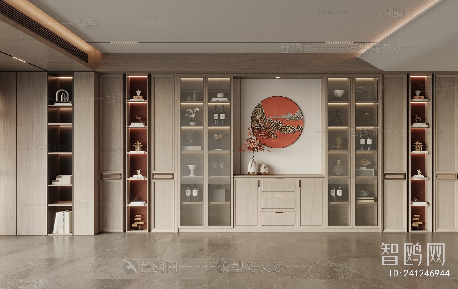 New Chinese Style Wine Cabinet