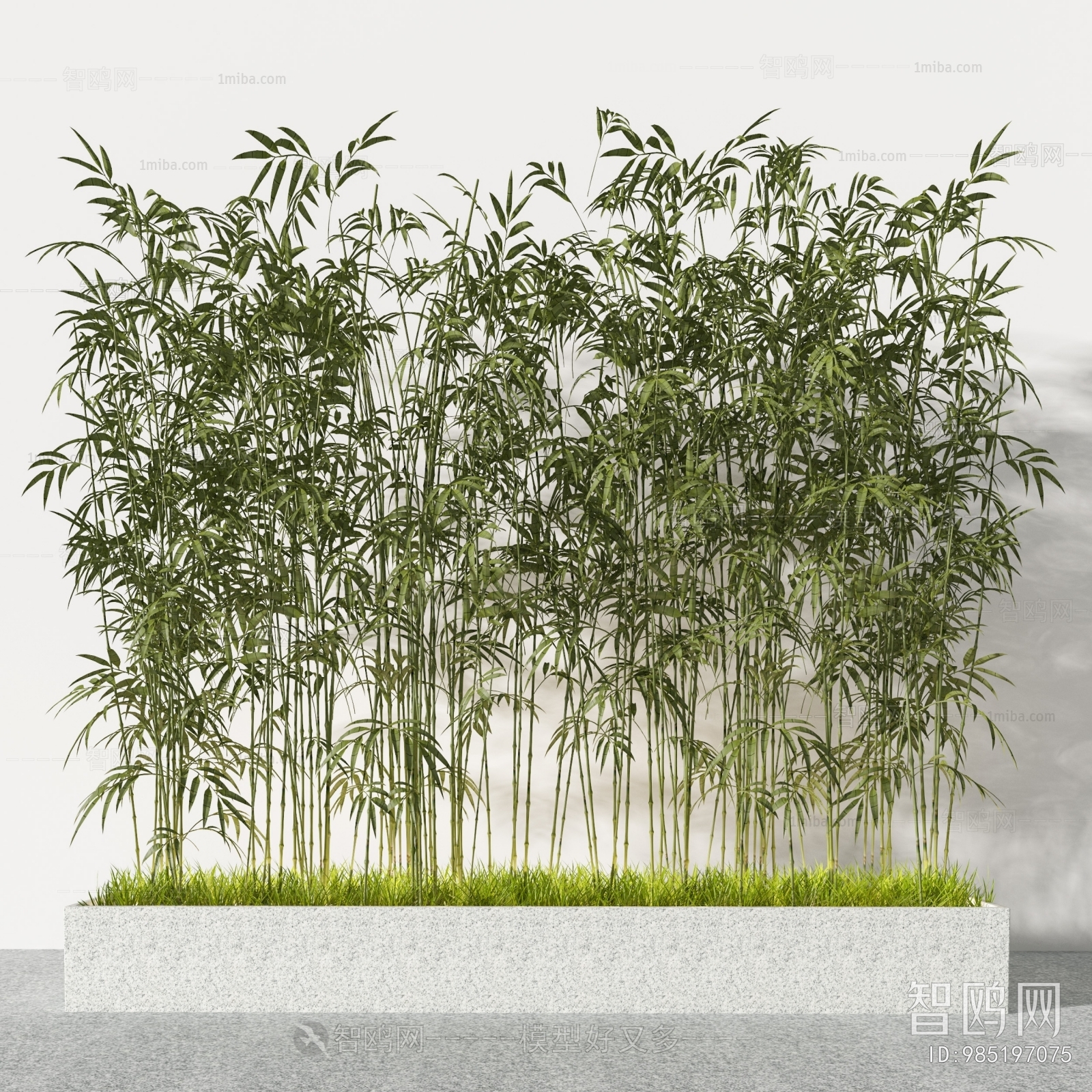 现代园艺竹子3D模型下载