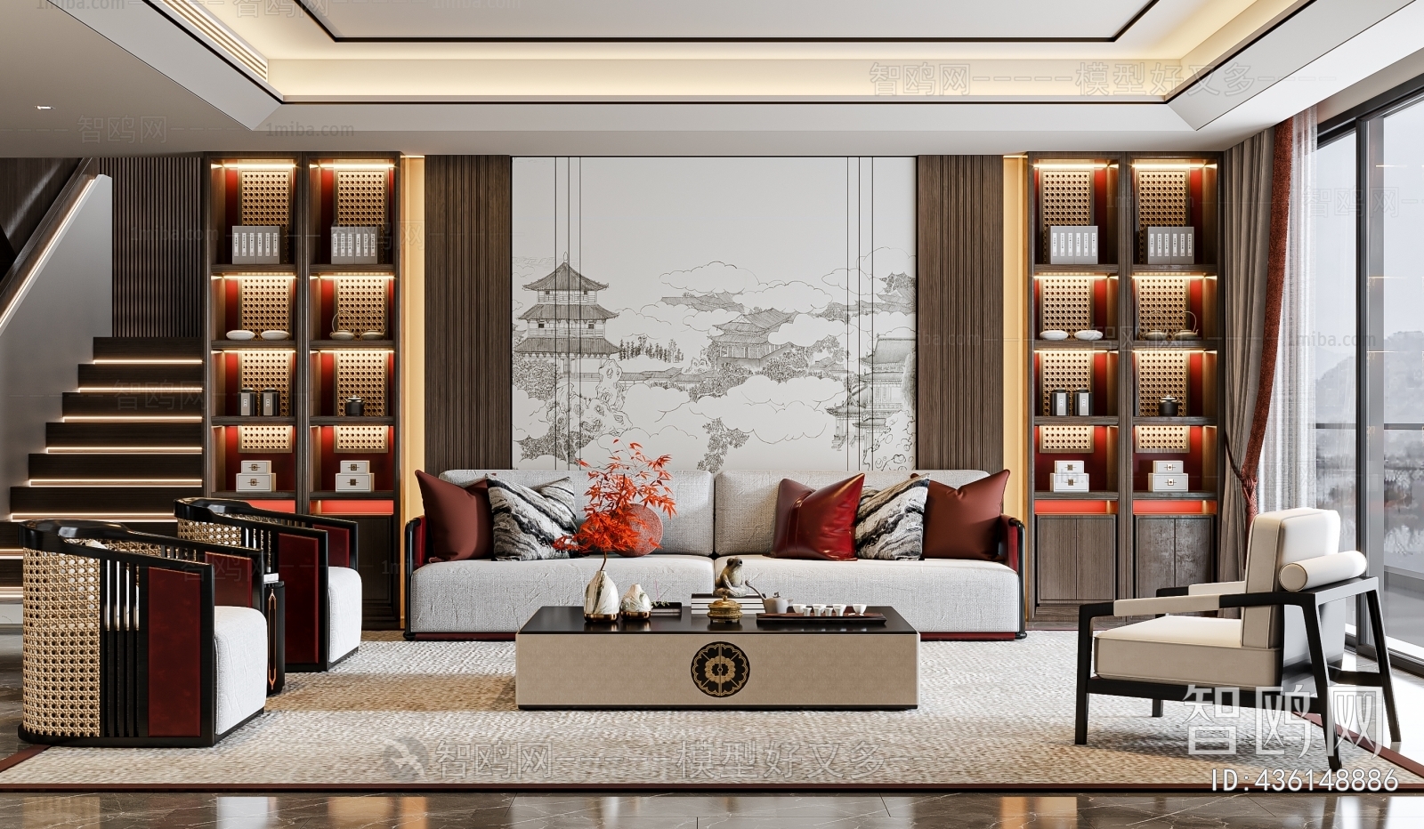 New Chinese Style A Living Room