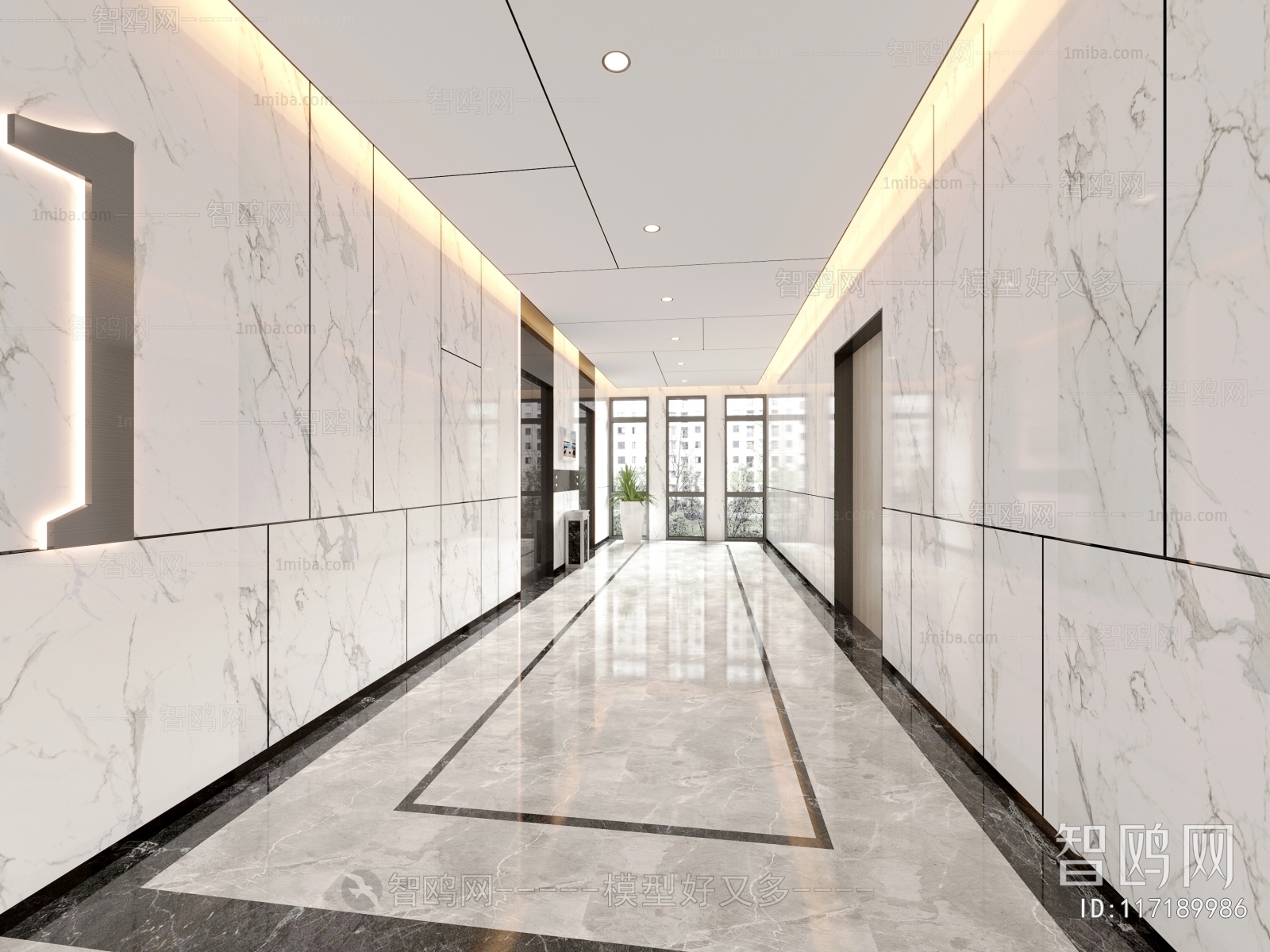 Modern Office Elevator Hall