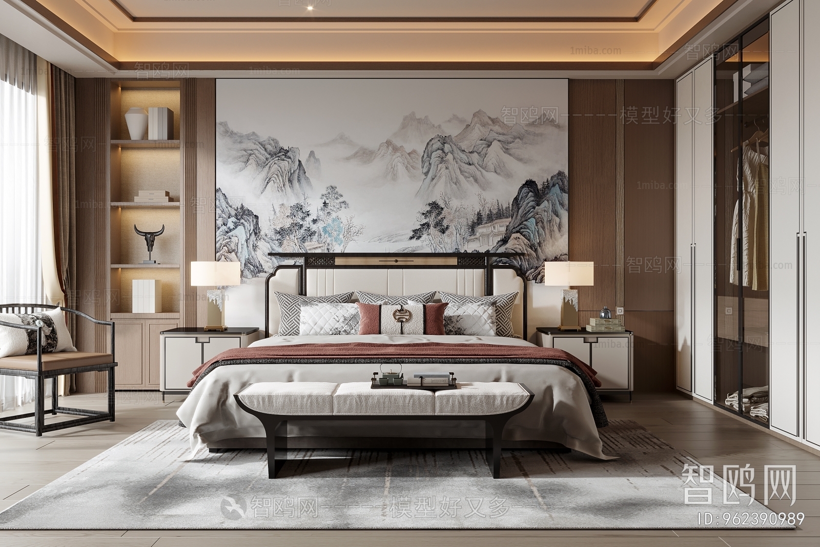 New Chinese Style Bedroom