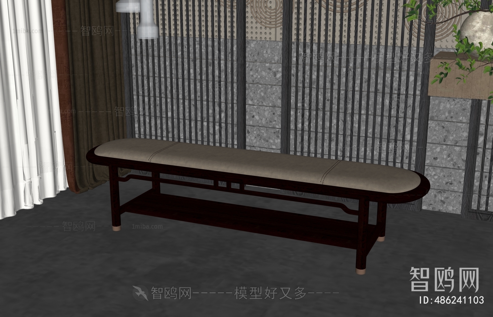 新中式床尾凳
