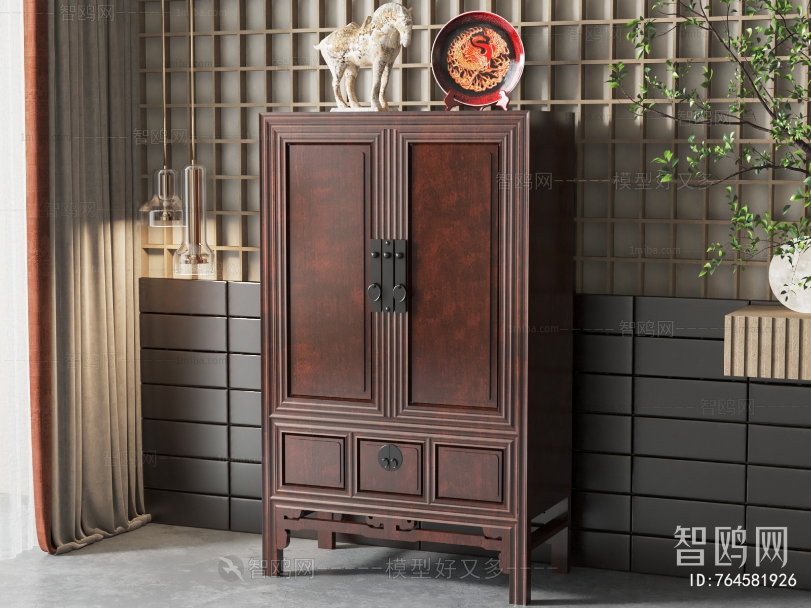 New Chinese Style Entrance Cabinet