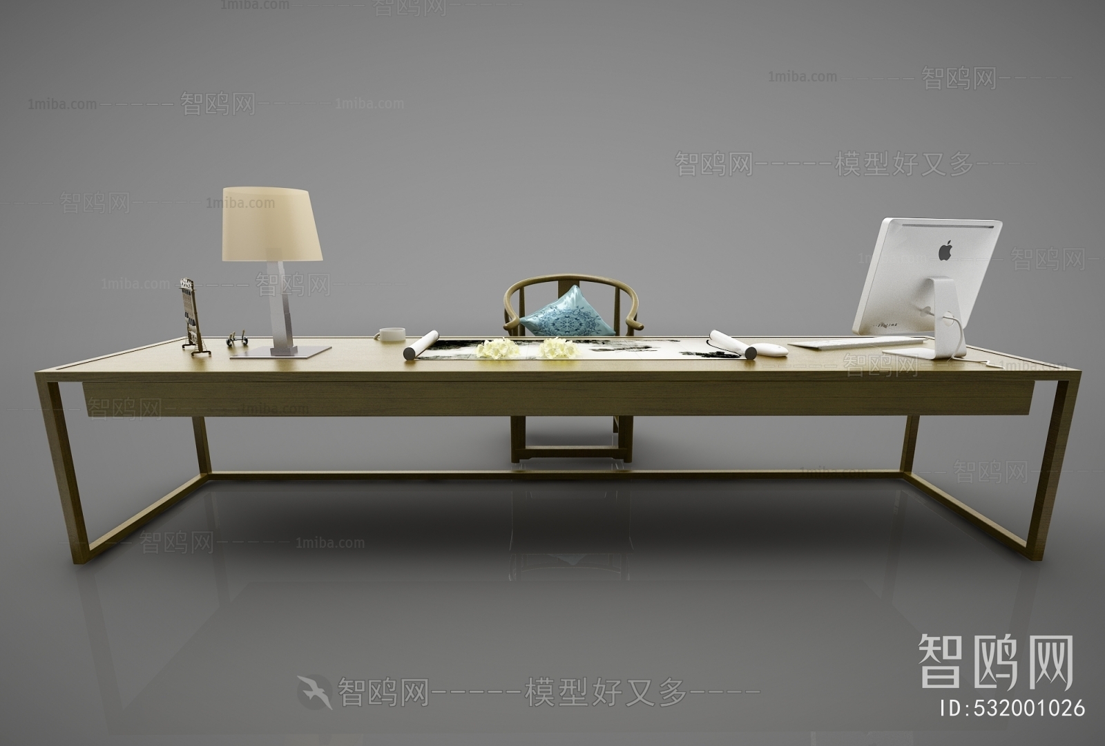 New Chinese Style Computer Desk And Chair