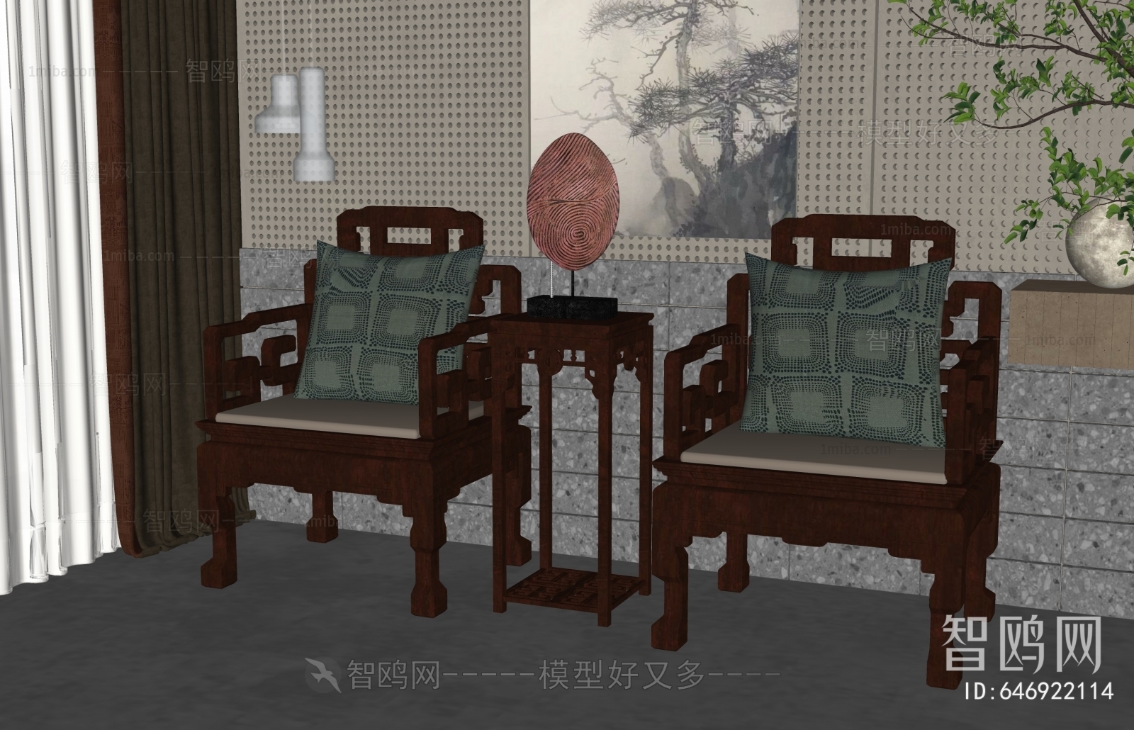 中式单人沙发