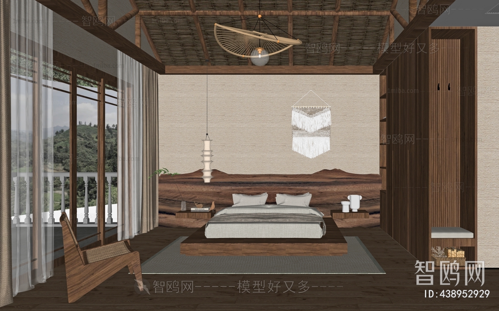 Wabi-sabi Style Guest Room