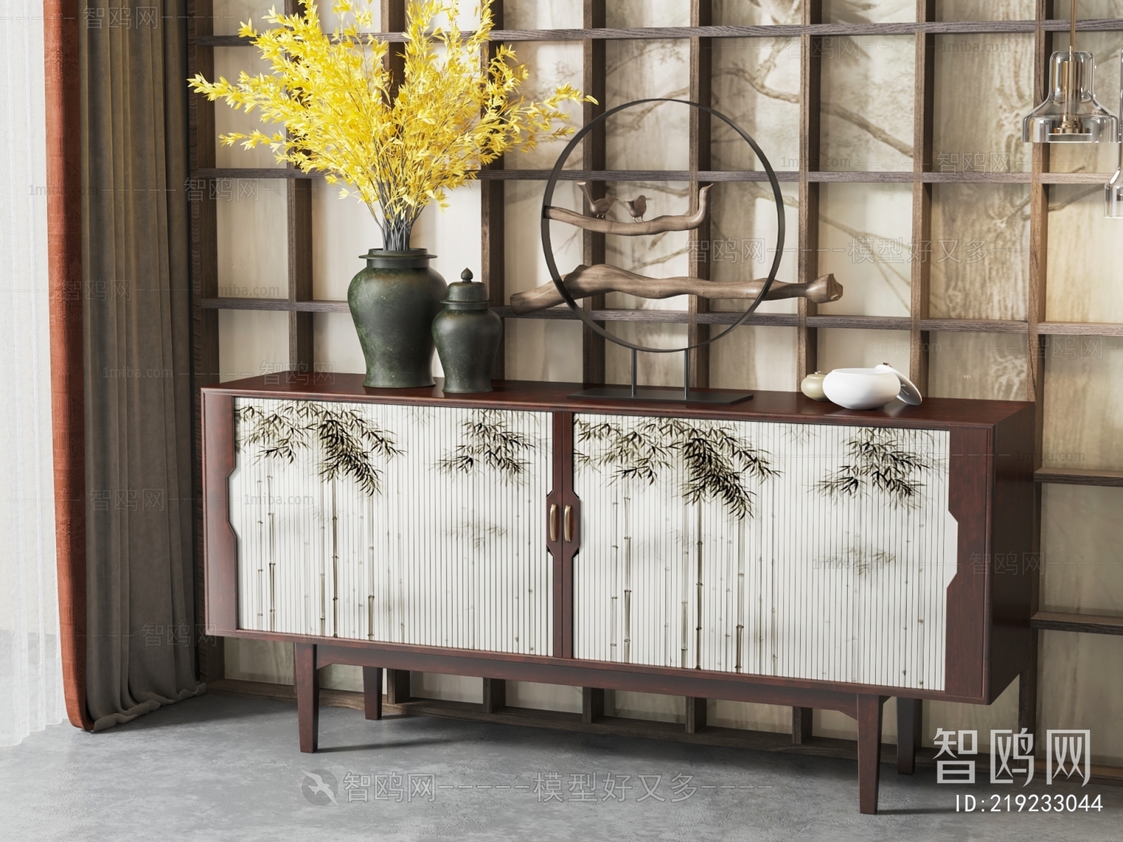 New Chinese Style Side Cabinet