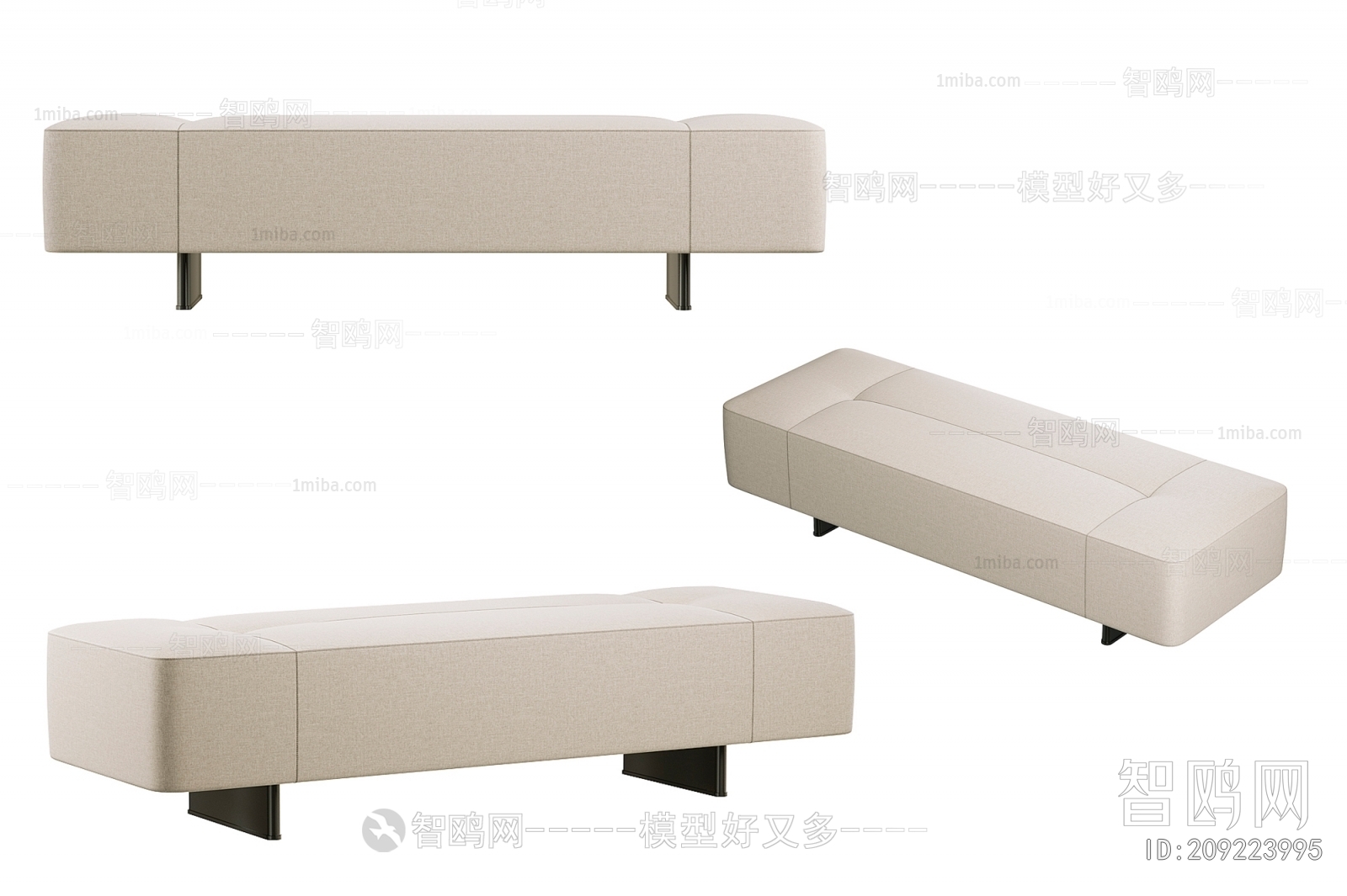 现代简约沙发长矮凳
