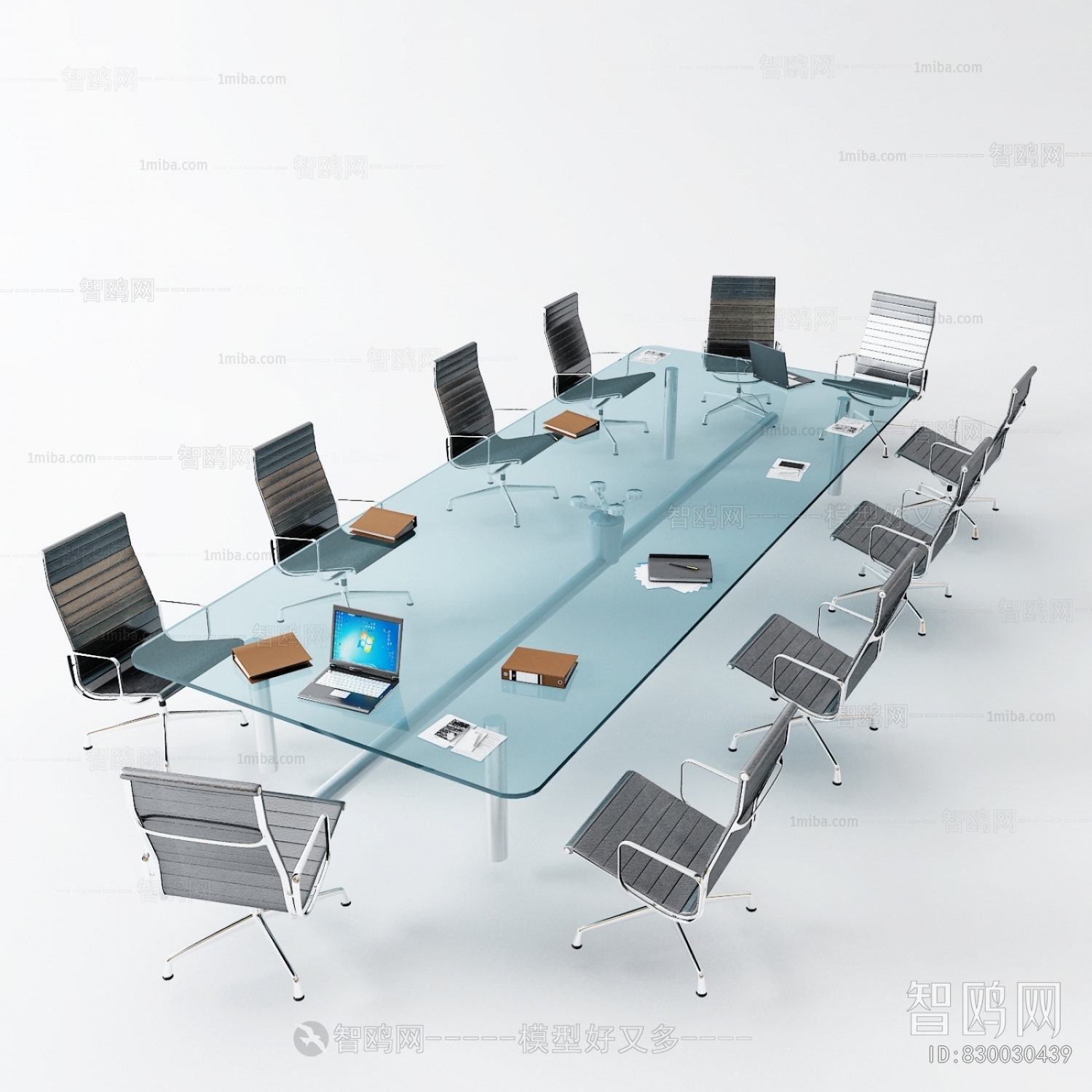 现代玻璃会议桌椅